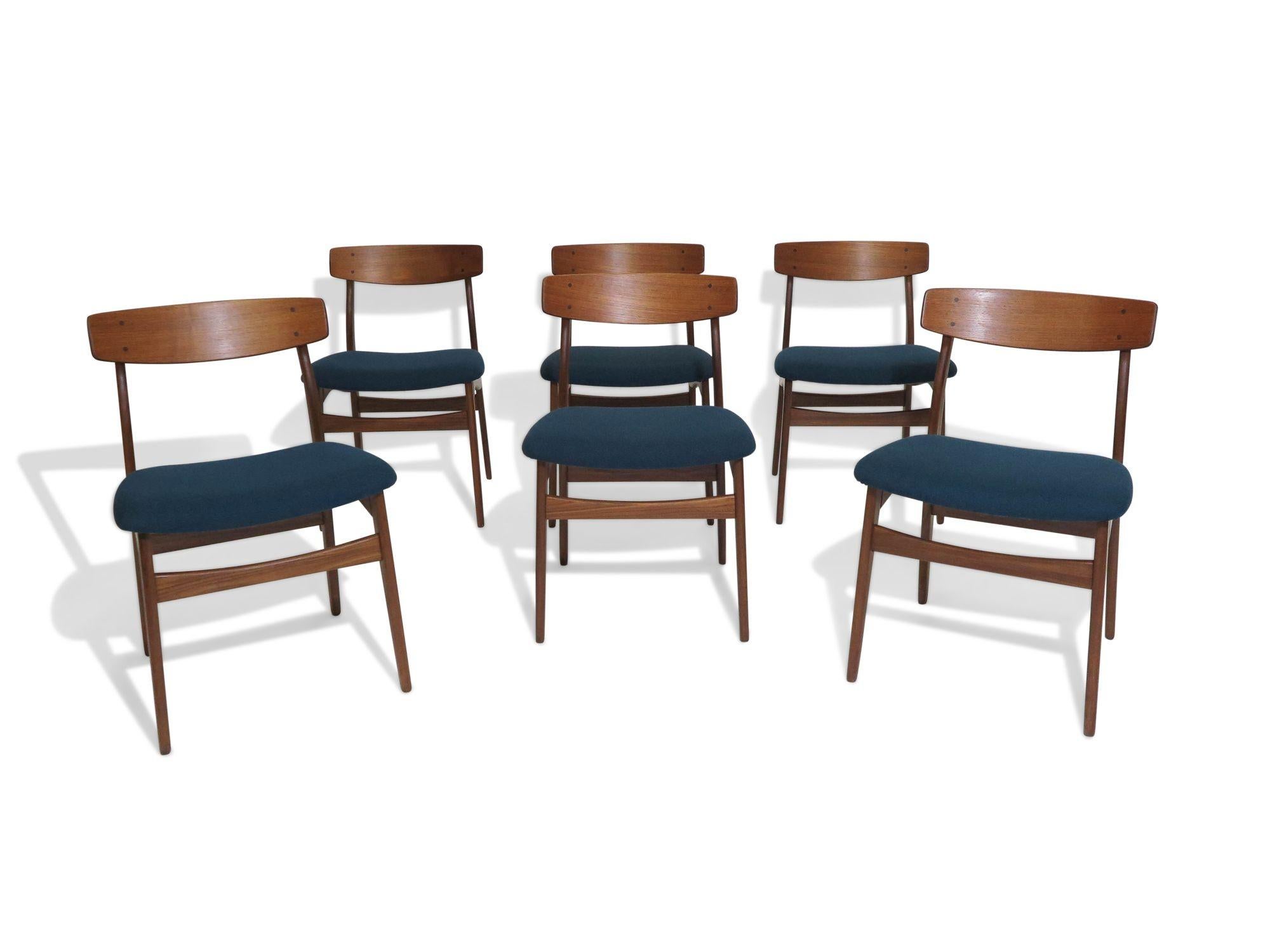 Six Danish Teak Dining Chairs For Sale 2