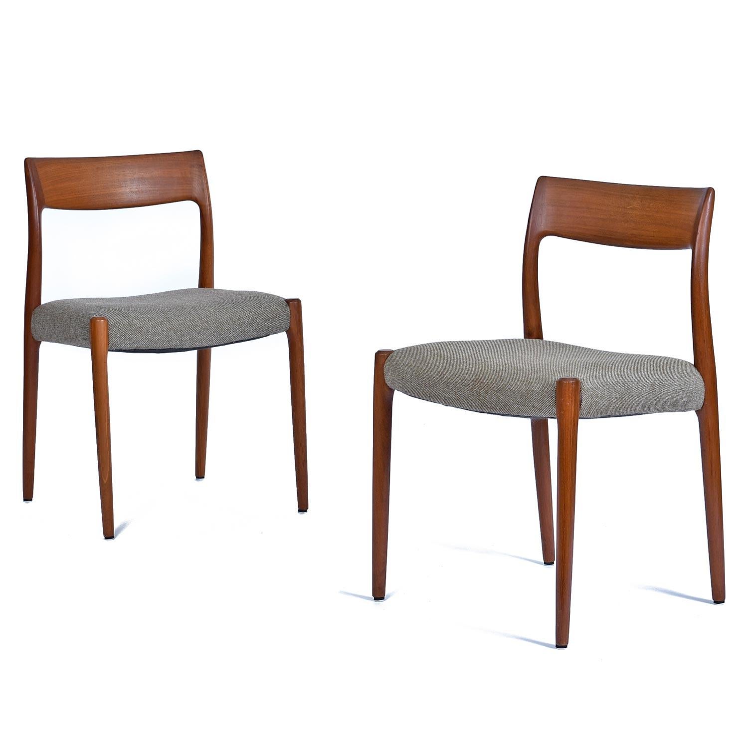 Six Danish Teak Dining Chairs Model 75 by Niels Otto Møller In Excellent Condition In Chattanooga, TN