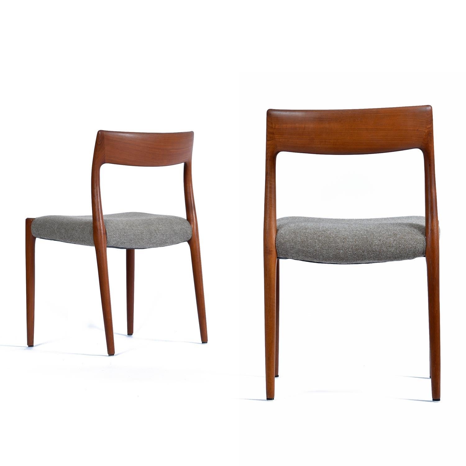 Mid-20th Century Six Danish Teak Dining Chairs Model 75 by Niels Otto Møller