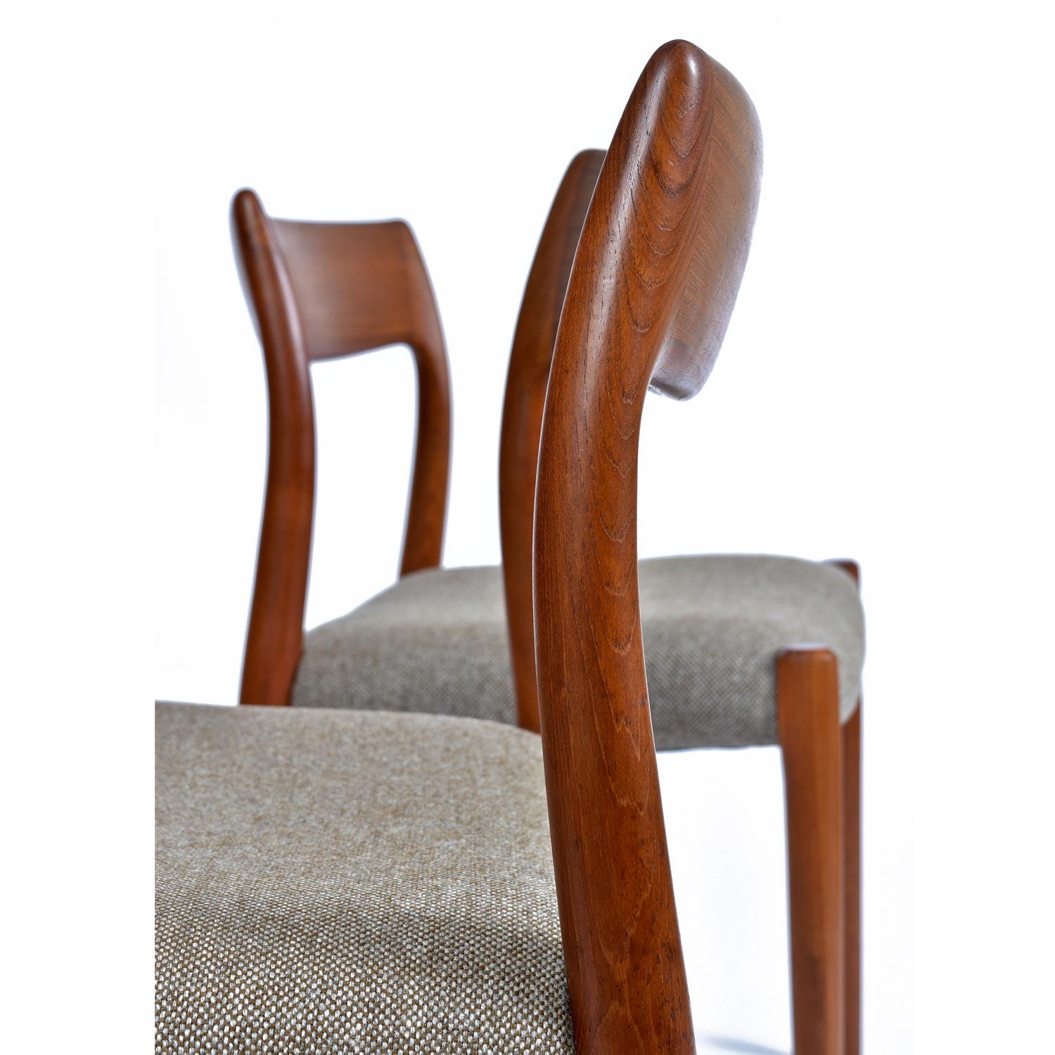 Six Danish Teak Dining Chairs Model 75 by Niels Otto Møller 1