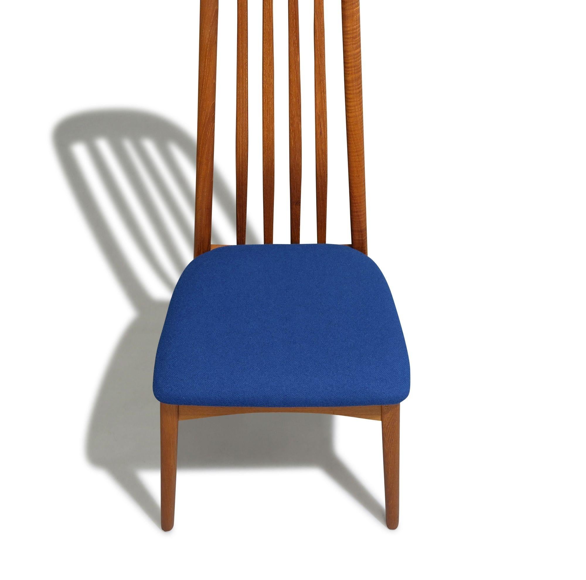 Six Danish Teak Highback Dining Chairs For Sale 3