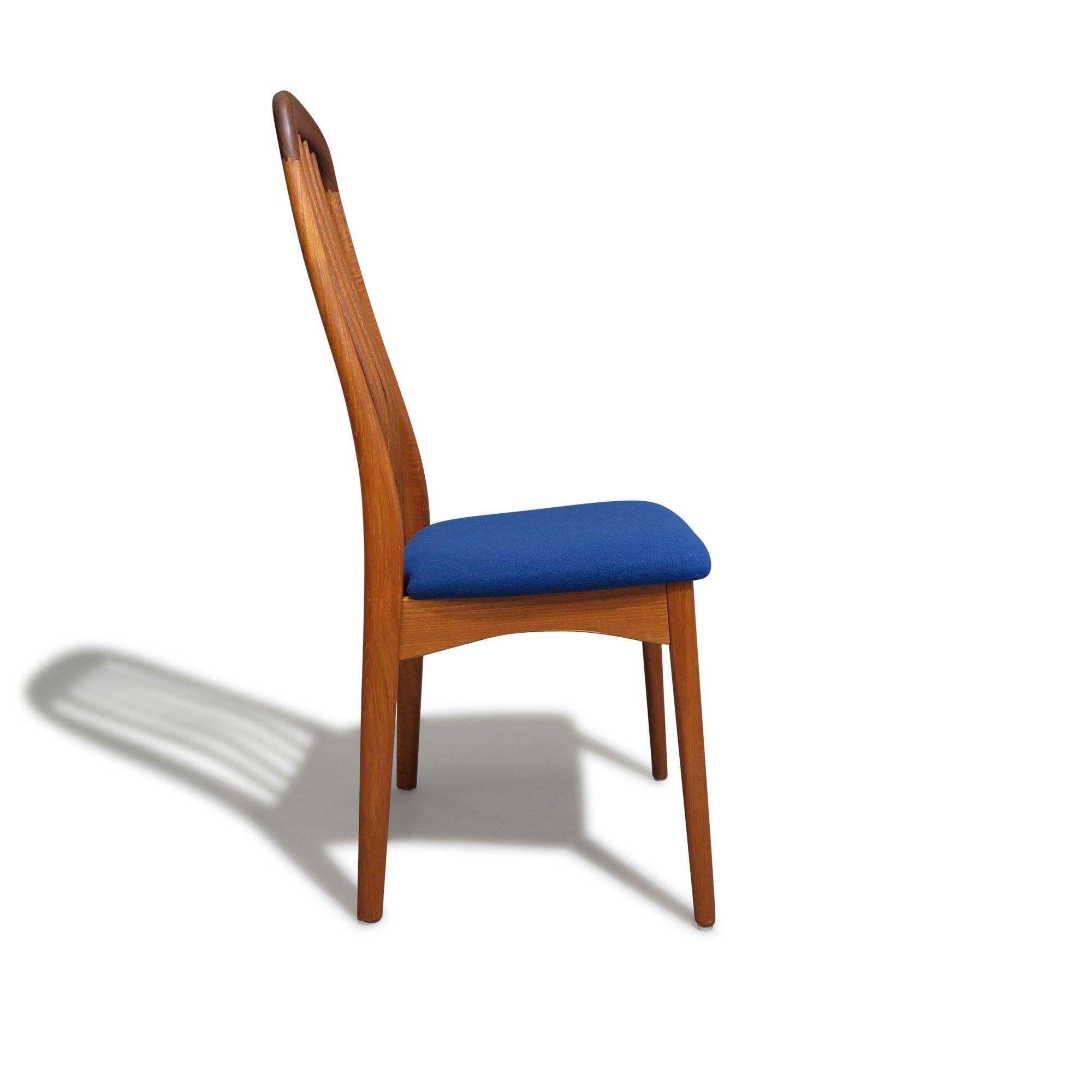 20th Century Six Danish Teak Highback Dining Chairs For Sale