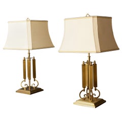  Deknudt Large Brass Table Lamps