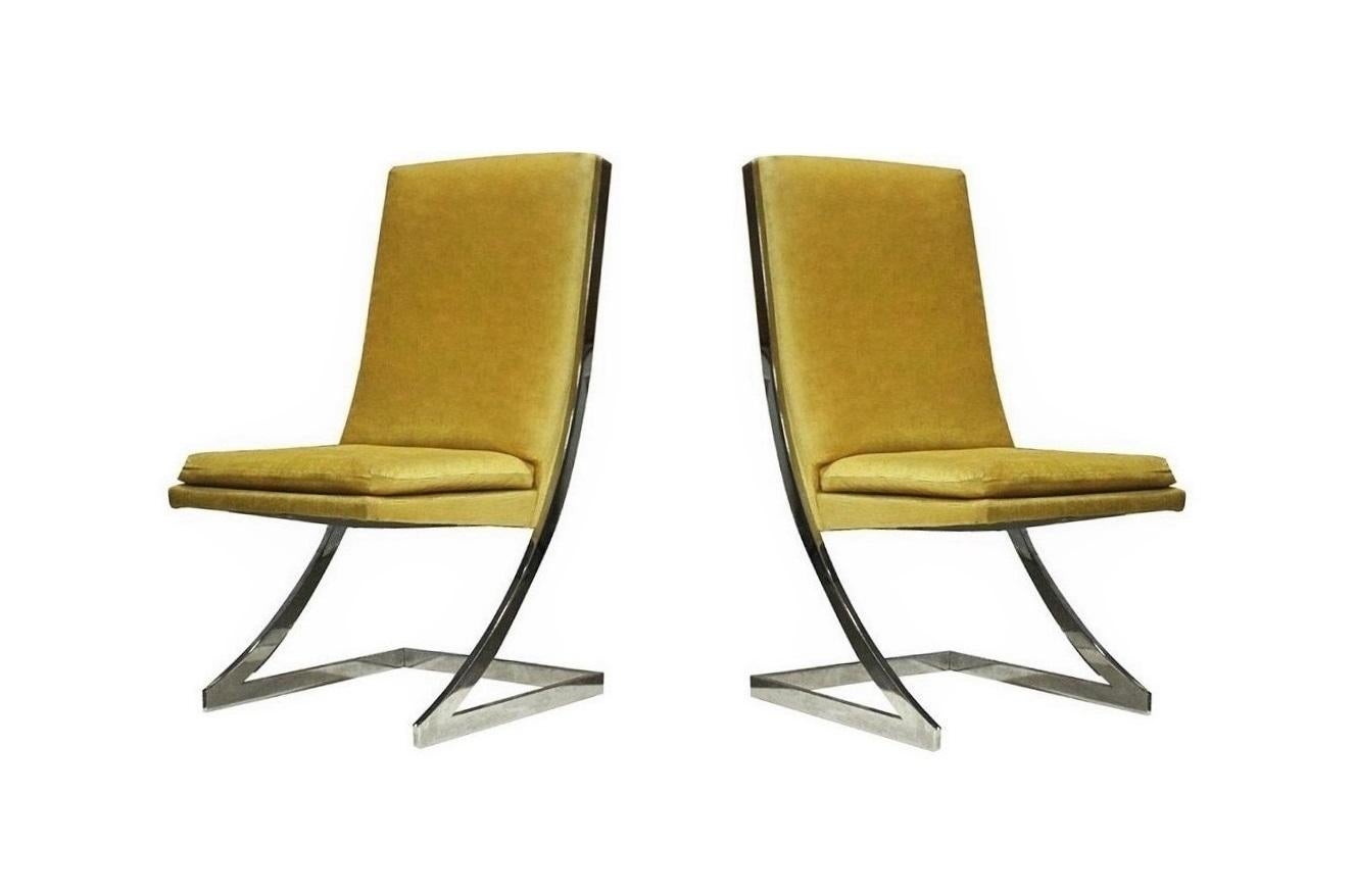 Mid-Century Modern Six DIA Chrome Z-Dining Chairs