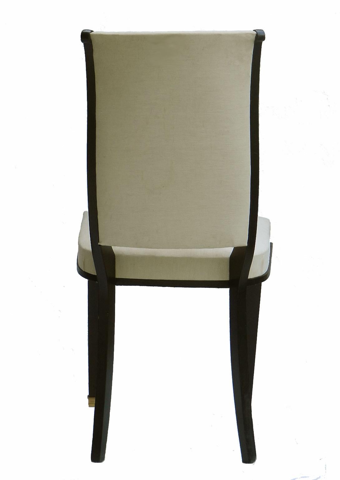 20th Century Six Dining Chairs Art Deco Empire Rev French Upholstered style of Andre Arbus