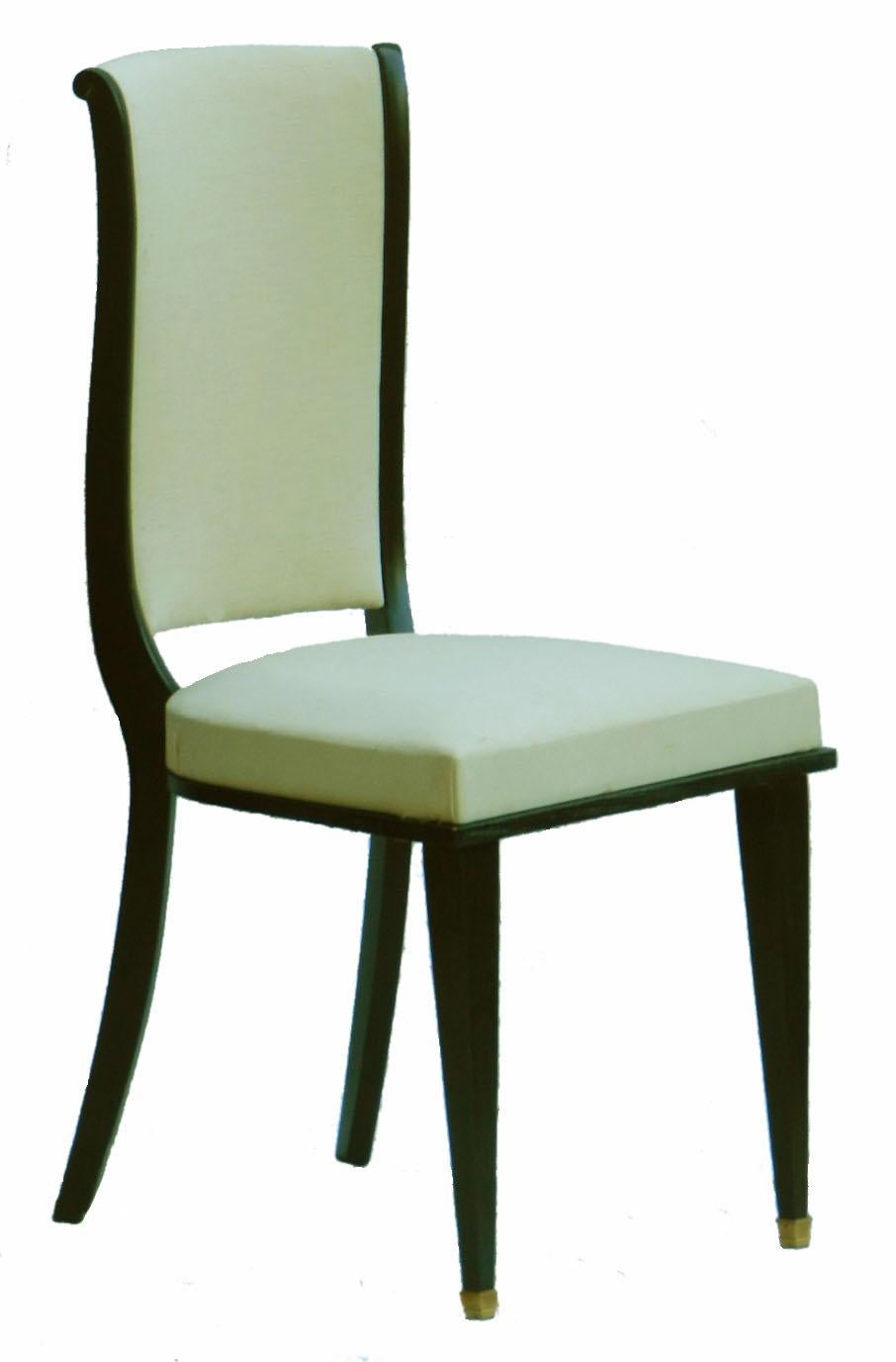 Upholstery Six Dining Chairs Art Deco Empire Rev French Upholstered style of Andre Arbus