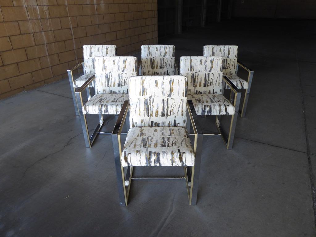 Six Dining Chairs Attributed to Romeo Rega, Italian, 1970s In Good Condition For Sale In Palm Springs, CA