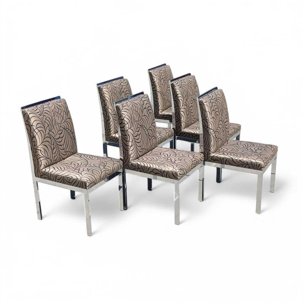 Six Dining Chairs by DIA, Chrome, Mid Century Modern, MCM For Sale 4
