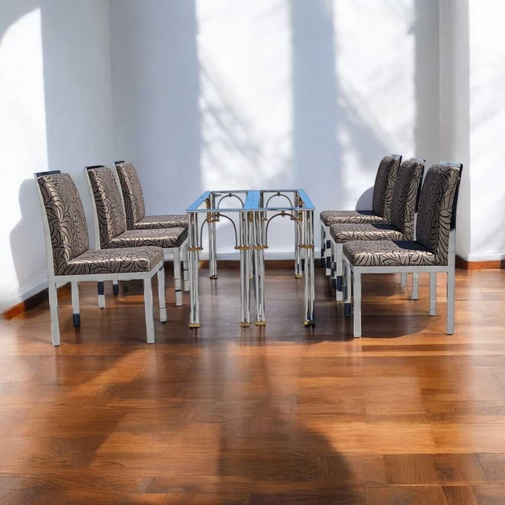 Six Dining Chairs by DIA, Chrome, Mid Century Modern, MCM In Good Condition For Sale In Rancho Cucamonga, CA