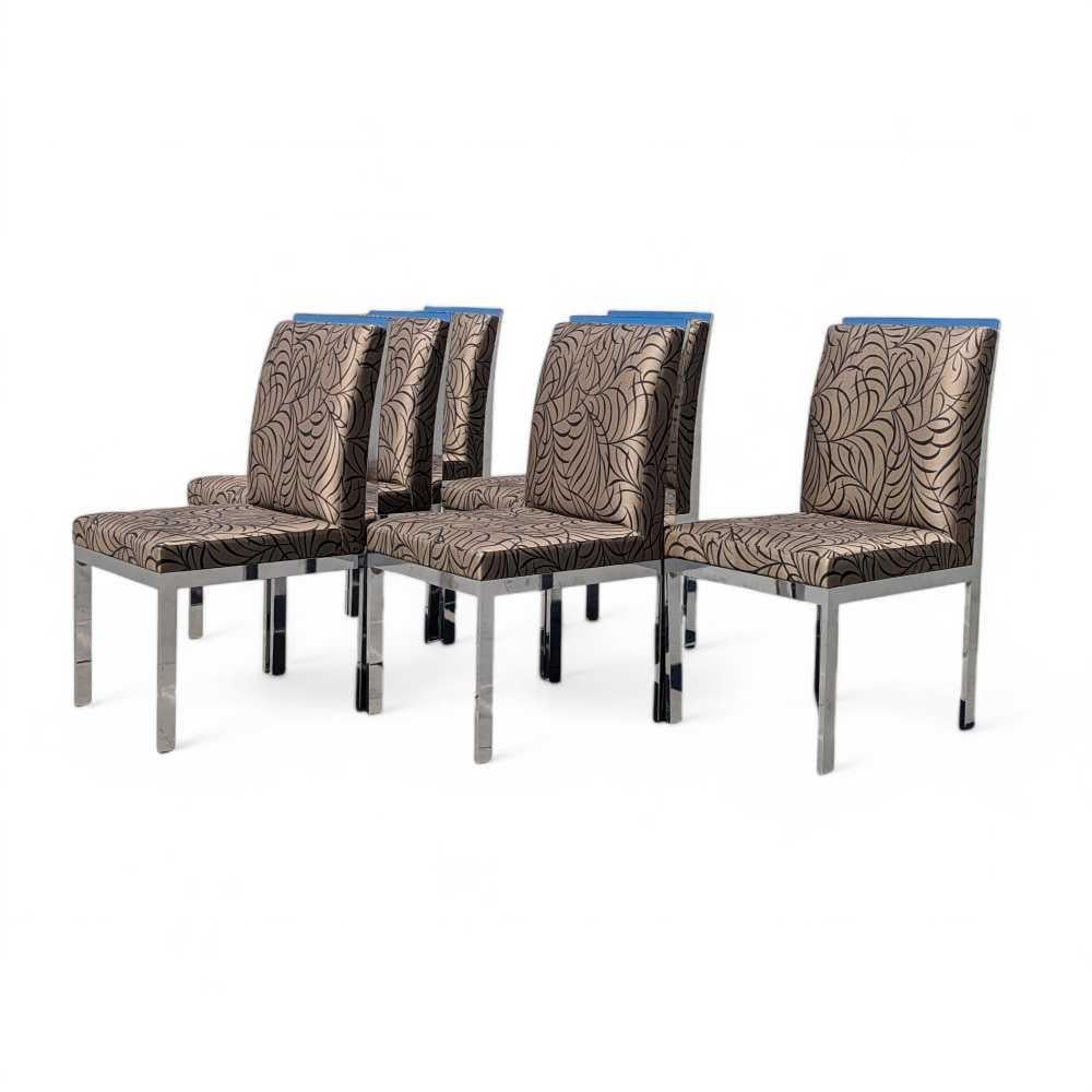 20th Century Six Dining Chairs by DIA, Chrome, Mid Century Modern, MCM For Sale