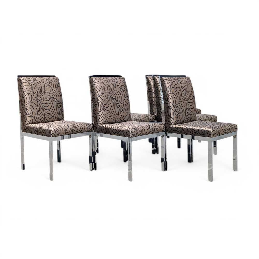 Six Dining Chairs by DIA, Chrome, Mid Century Modern, MCM For Sale 1