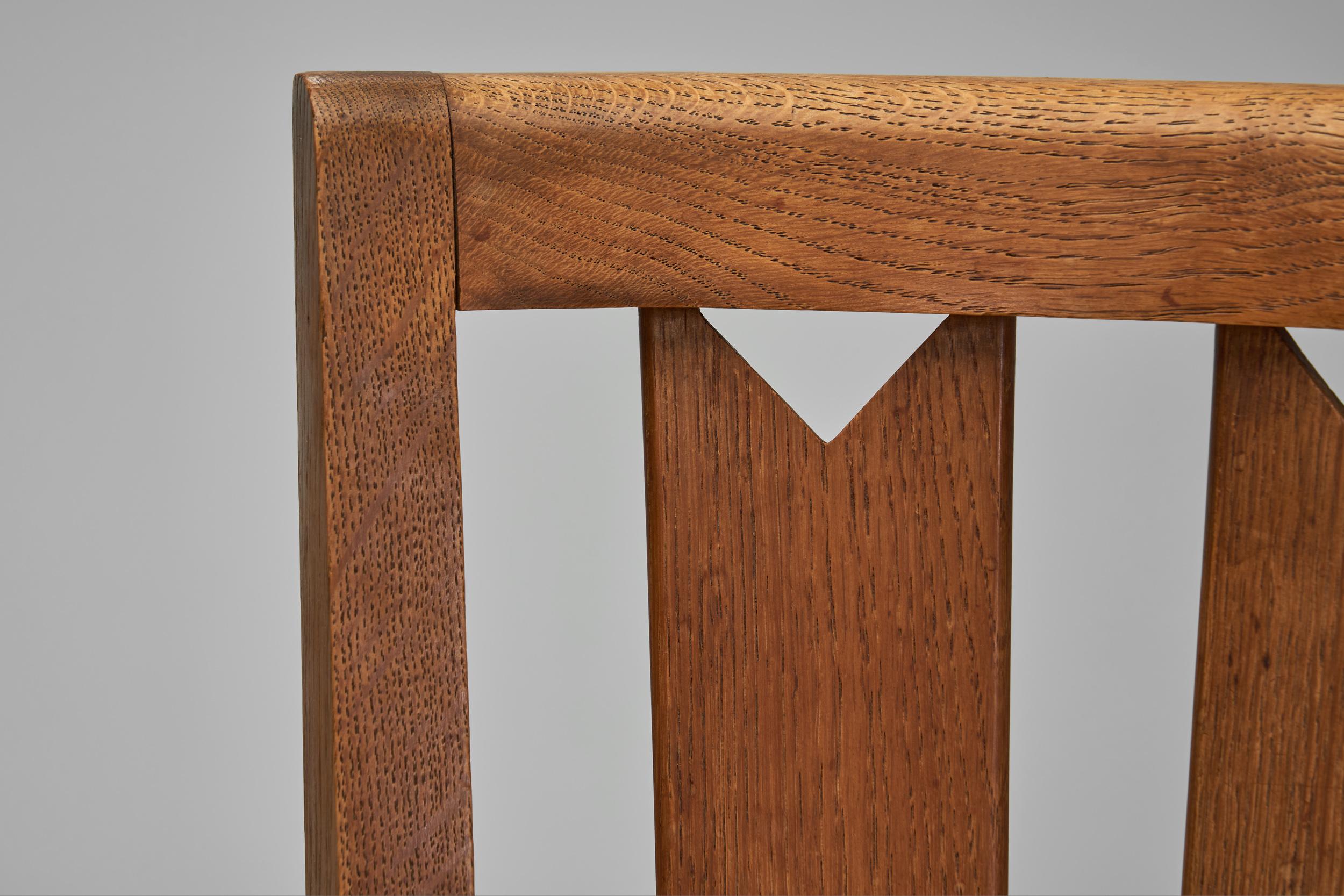 Six Dining Chairs by Guillerme et Chambron for Votre Maison, France 20th Century en vente 3