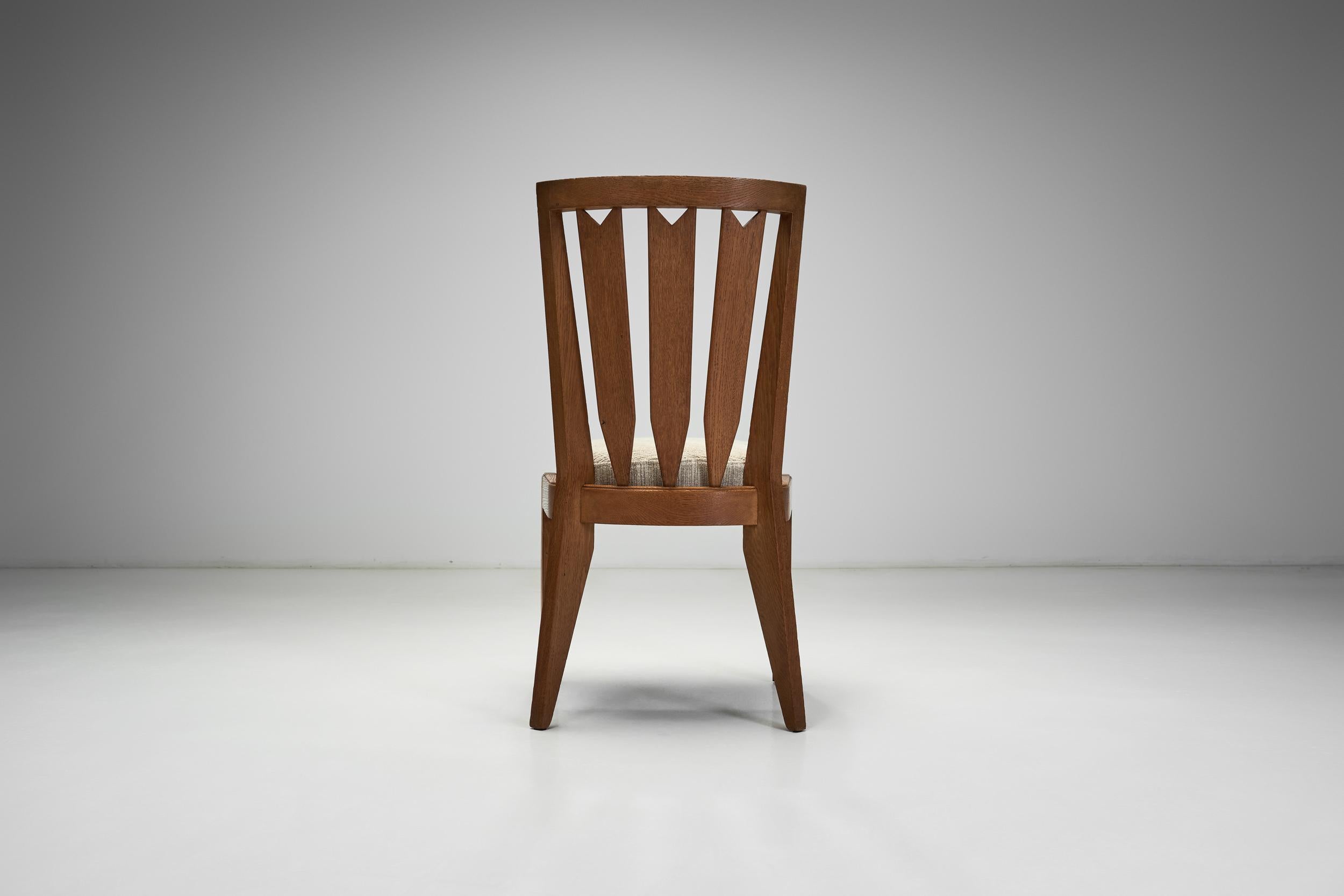 Six Dining Chairs by Guillerme et Chambron for Votre Maison, France 20th Century en vente 8