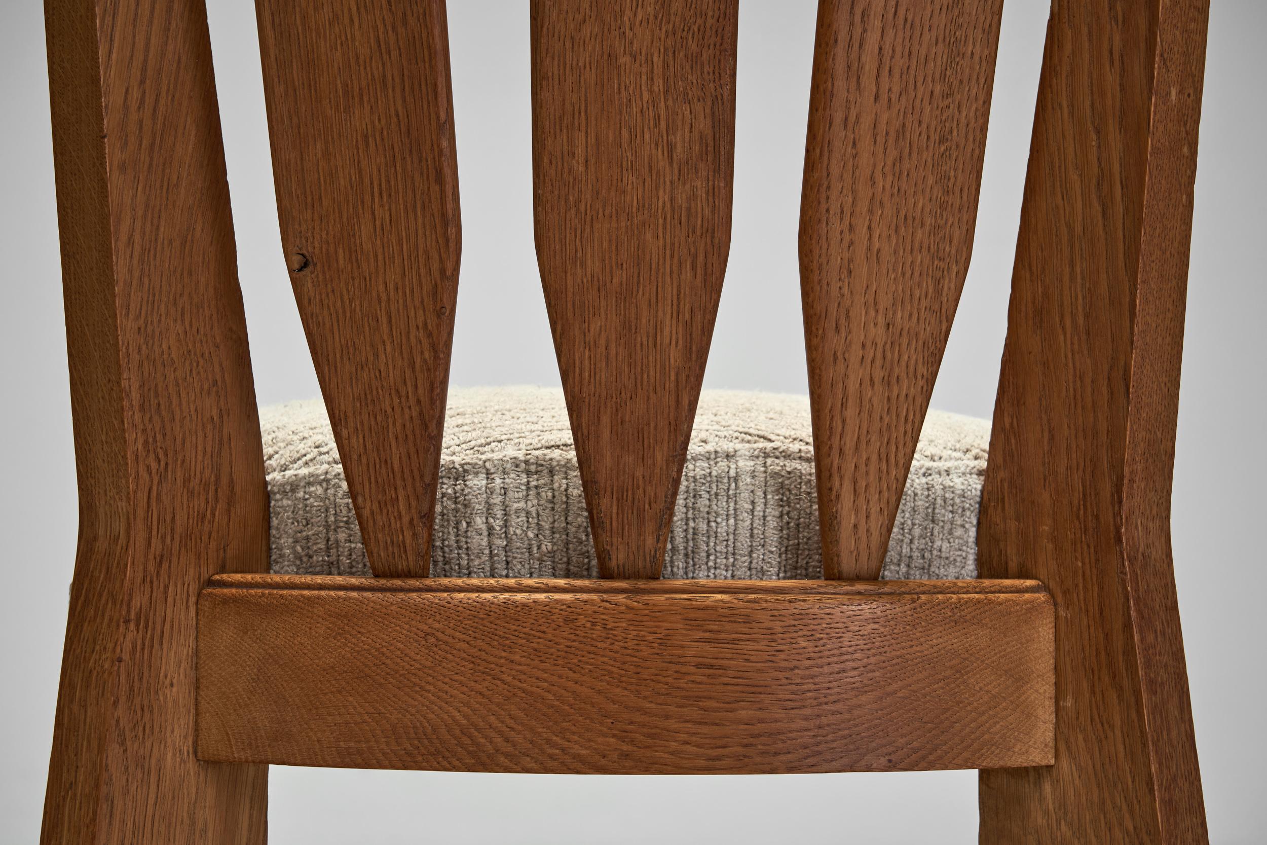 Six Dining Chairs by Guillerme et Chambron for Votre Maison, France 20th Century en vente 9