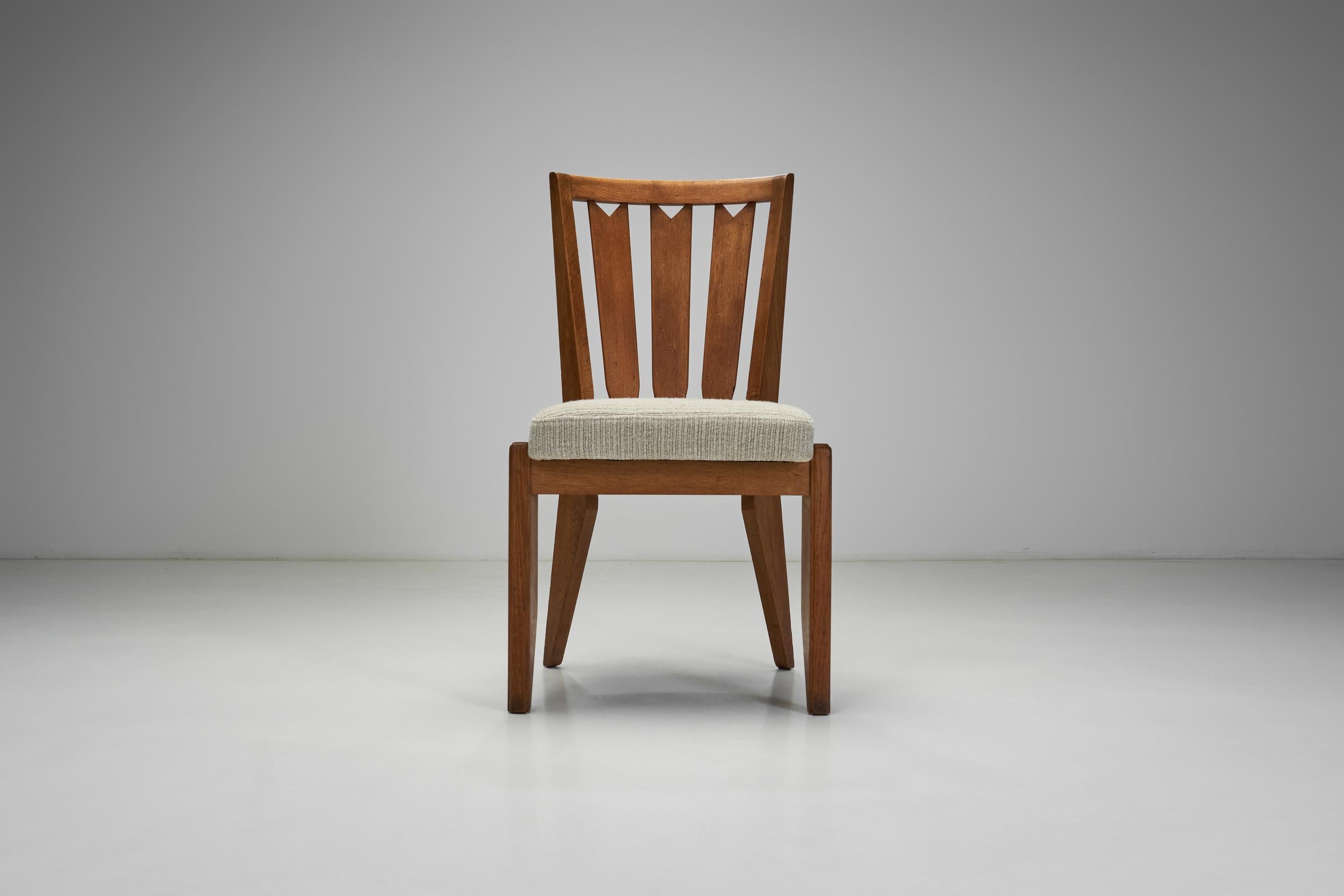 Six Dining Chairs by Guillerme et Chambron for Votre Maison, France 20th Century Bon état - En vente à Utrecht, NL