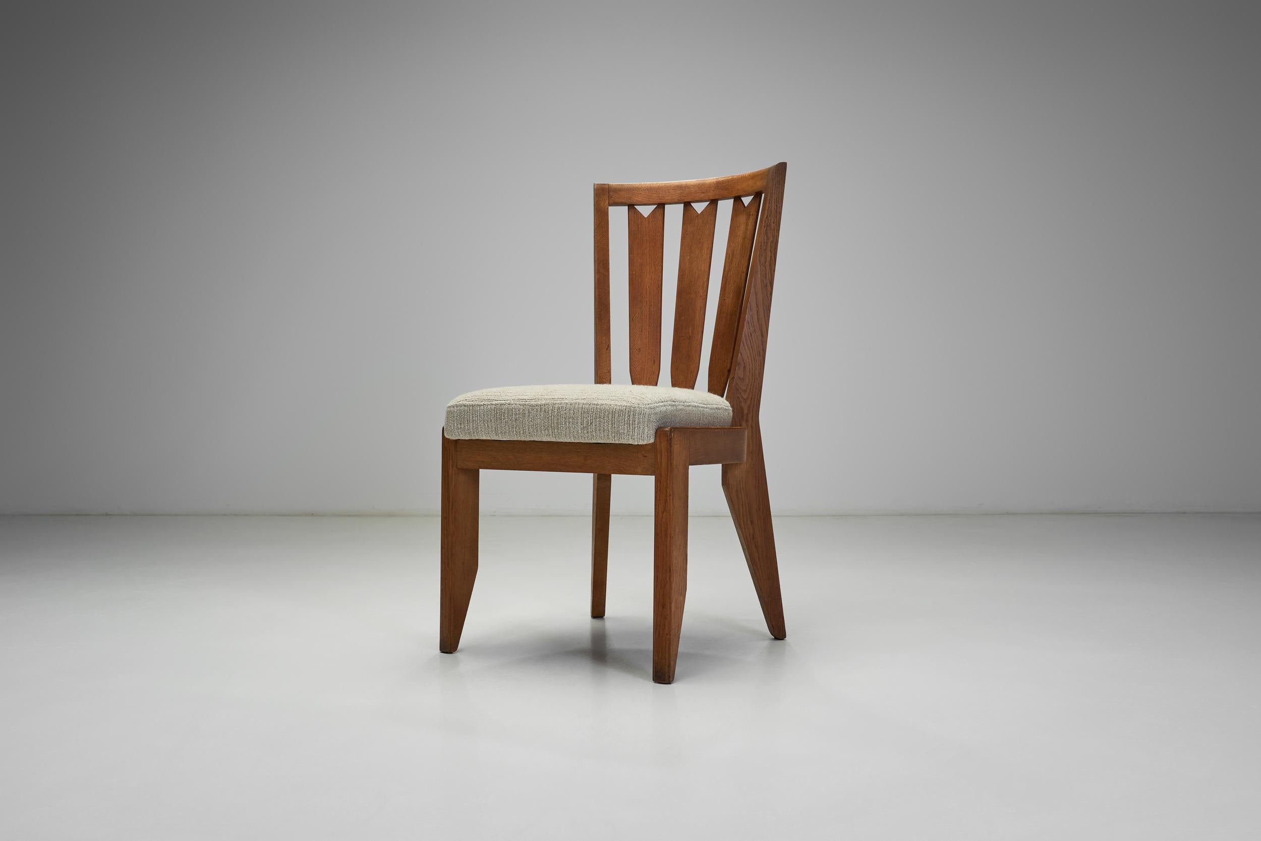 20ième siècle Six Dining Chairs by Guillerme et Chambron for Votre Maison, France 20th Century en vente
