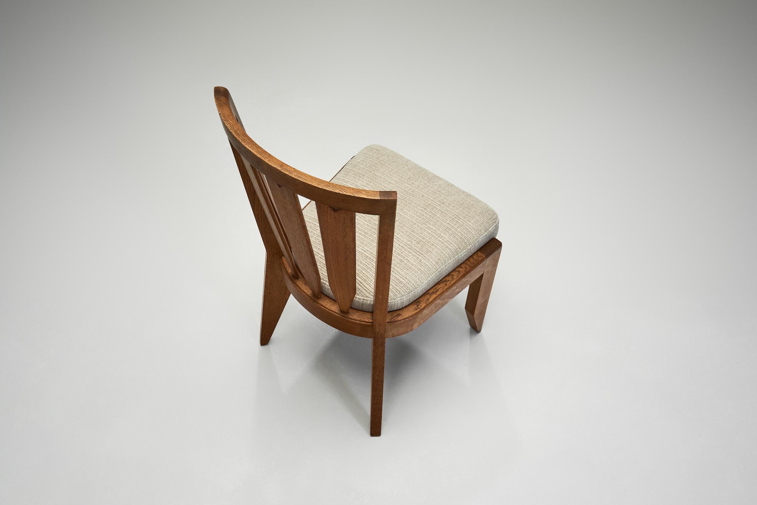 Six Dining Chairs by Guillerme et Chambron for Votre Maison, France 20th Century en vente 1