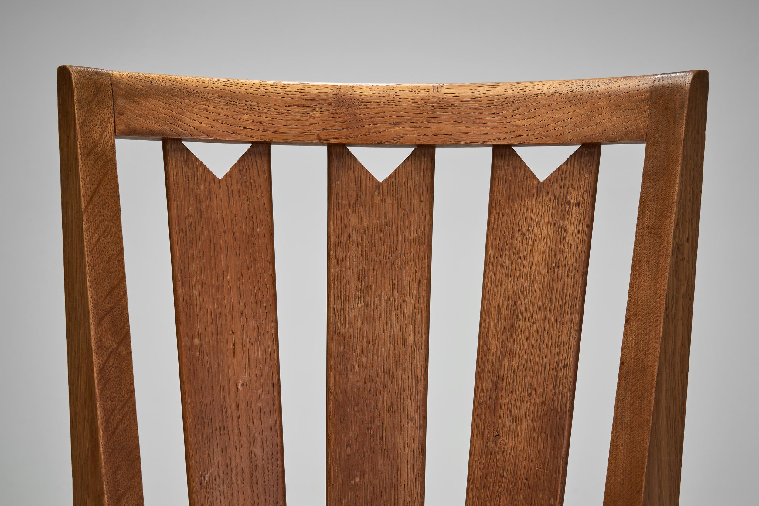 Six Dining Chairs by Guillerme et Chambron for Votre Maison, France 20th Century en vente 2