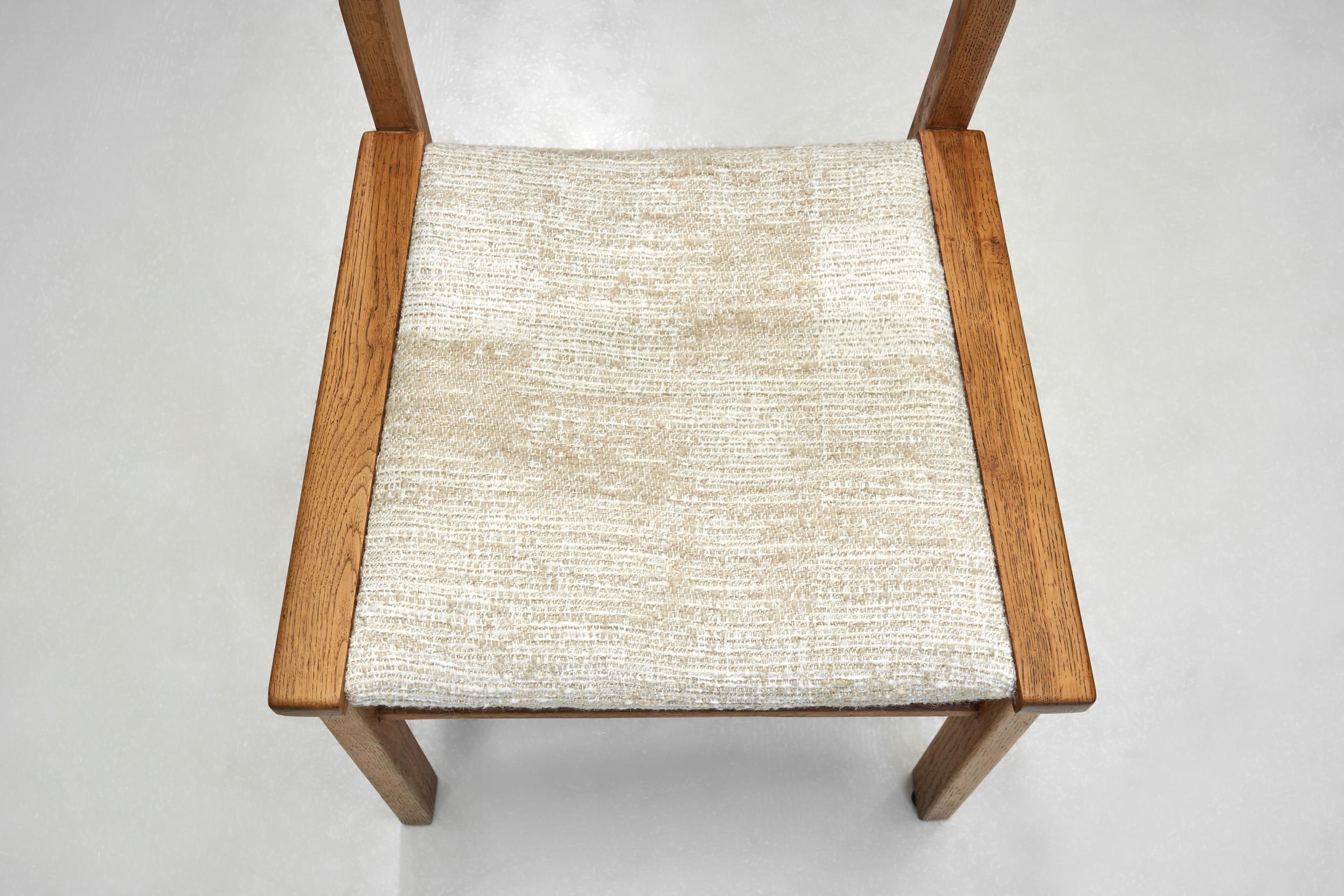Six Dining Chairs by Guillerme et Chambron for Votre Maison, France circa 1960s For Sale 4