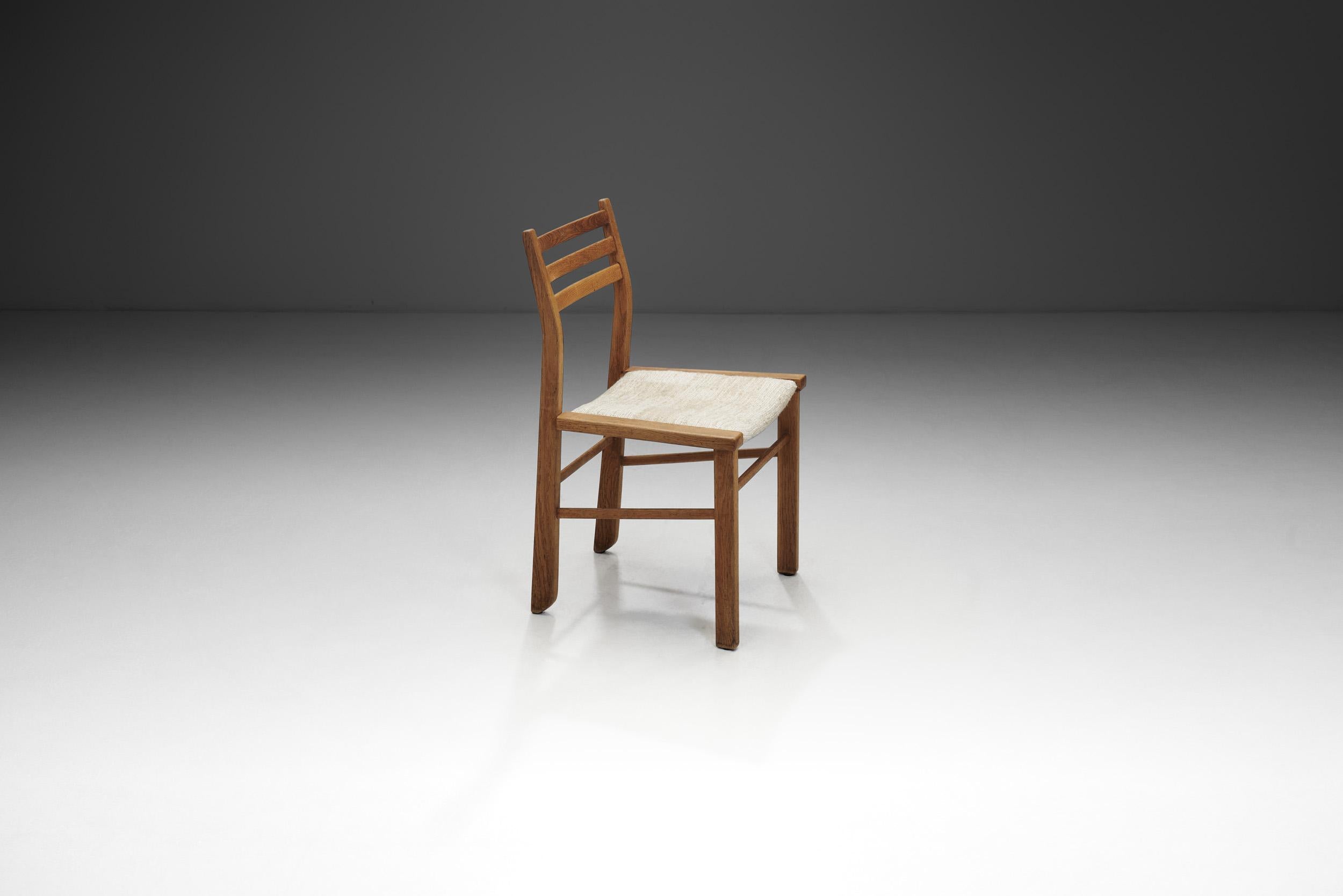 Mid-20th Century Six Dining Chairs by Guillerme et Chambron for Votre Maison, France circa 1960s For Sale