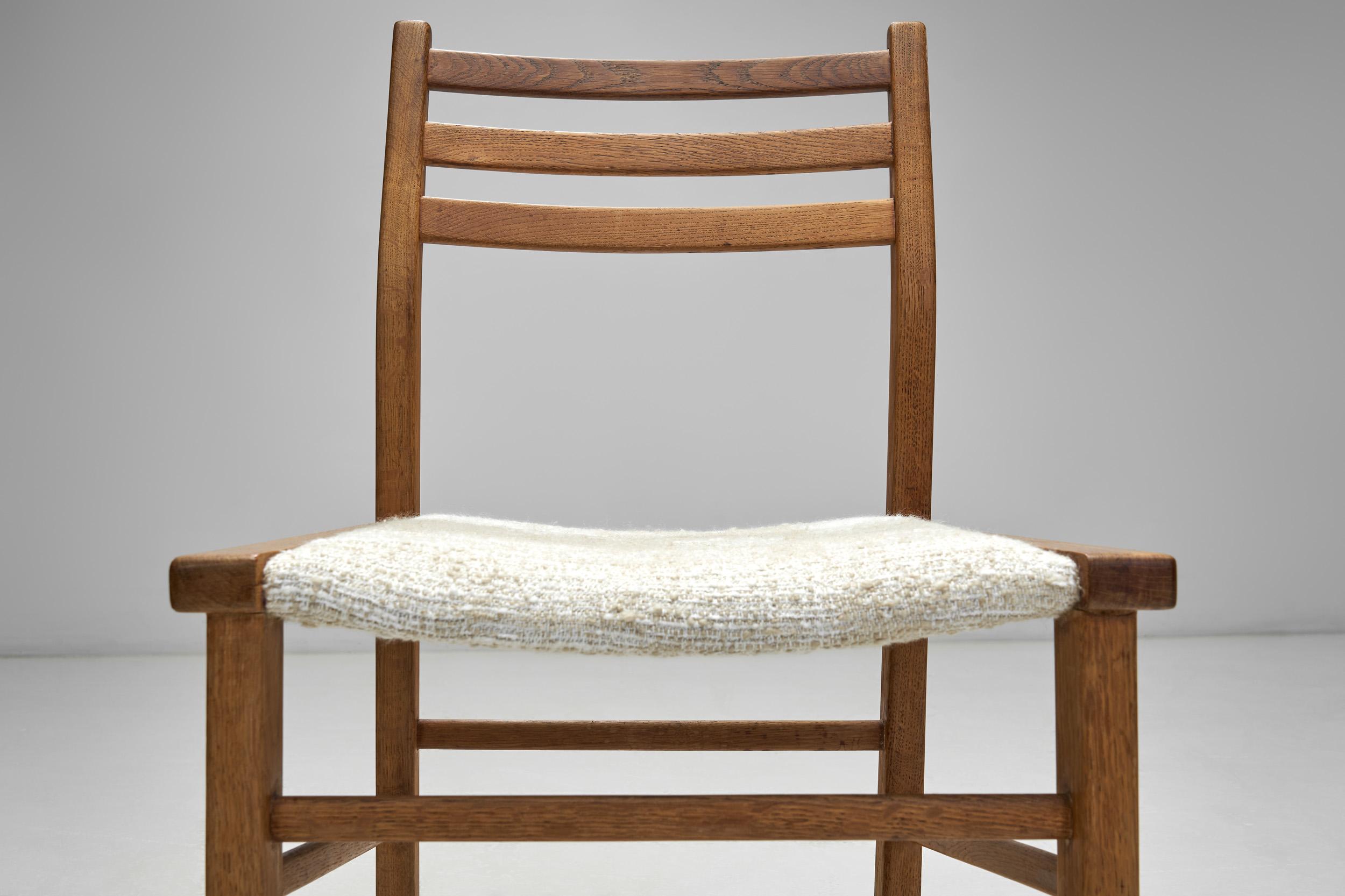 Six Dining Chairs by Guillerme et Chambron for Votre Maison, France circa 1960s For Sale 2
