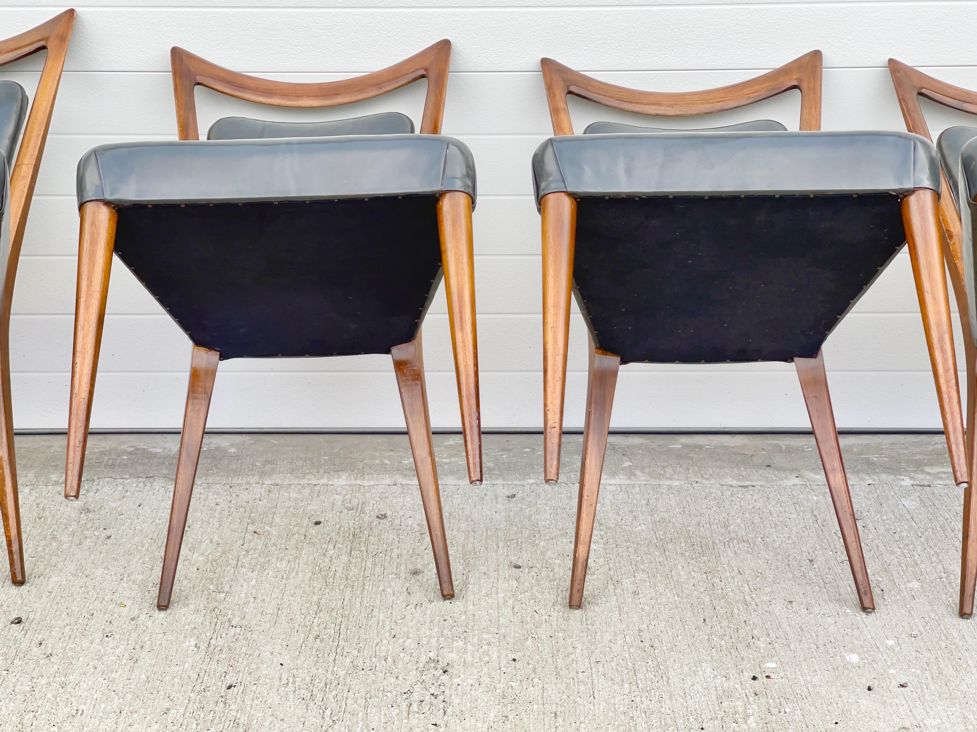 Six Dining Chairs by Mario Gottardi & Melchiorre Bega for Erno Fabry 8