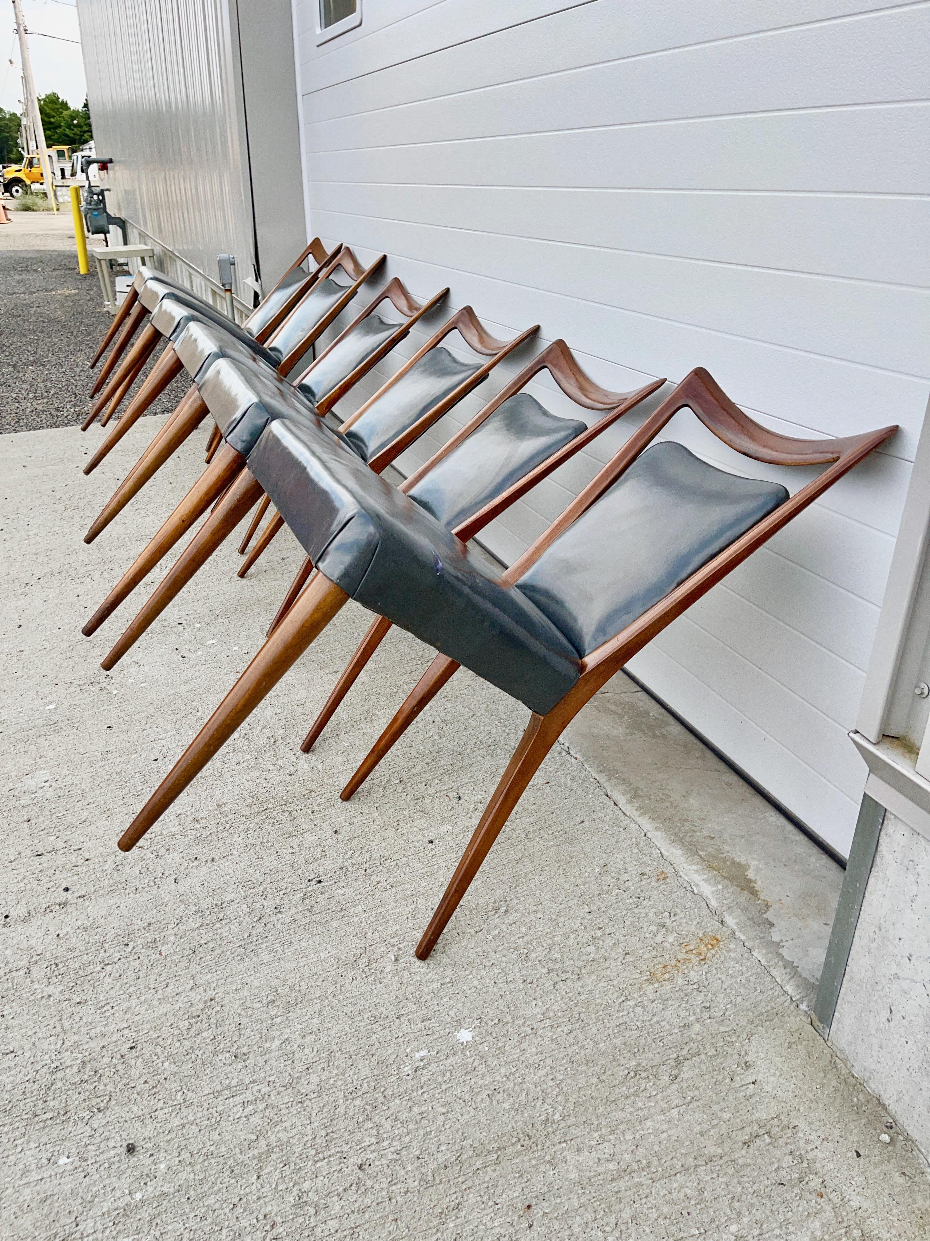 Six Dining Chairs by Mario Gottardi & Melchiorre Bega for Erno Fabry 10