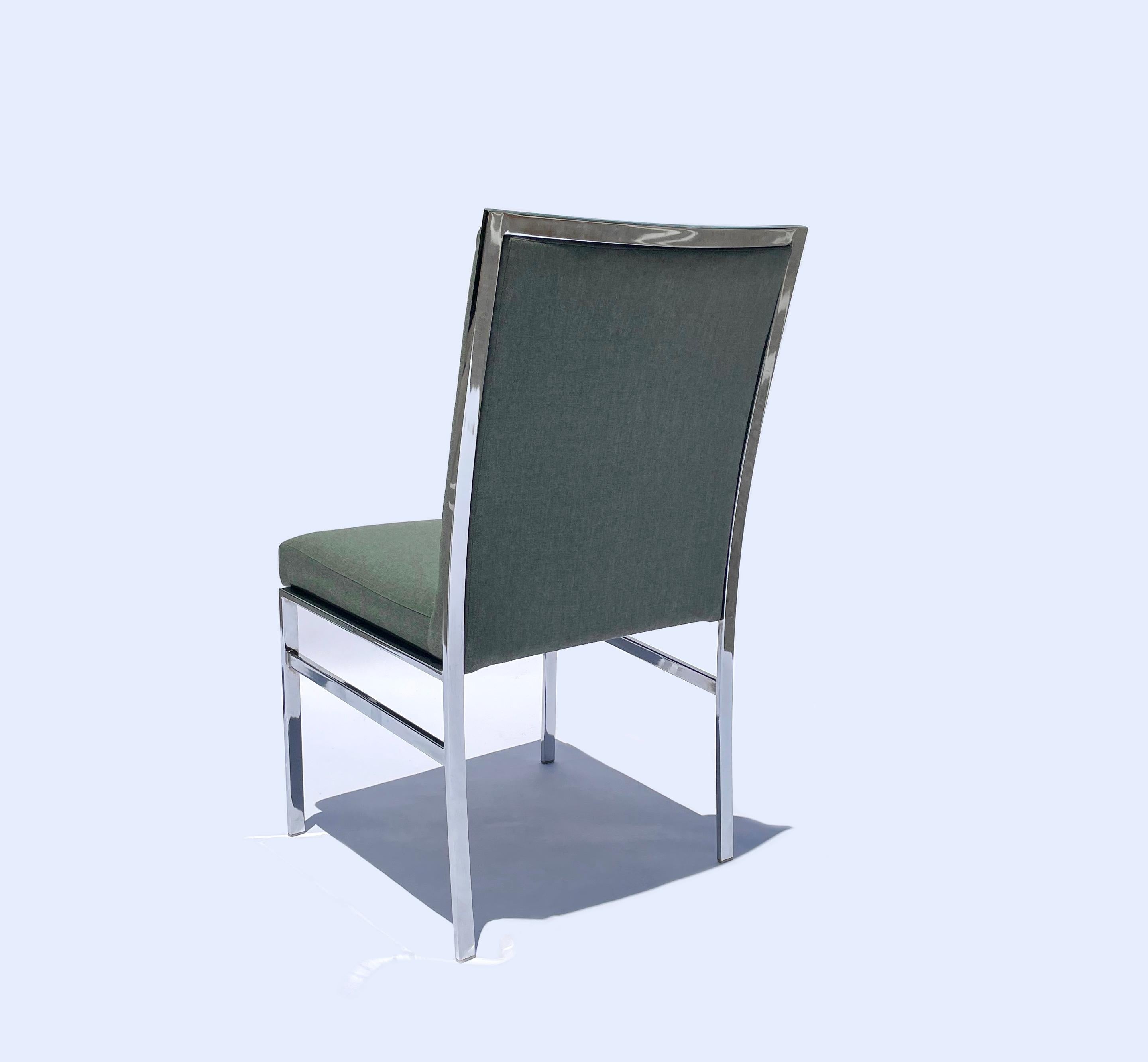 Late 20th Century Six Dining Chairs by Pierre Cardin, Newly Reupholstered For Sale