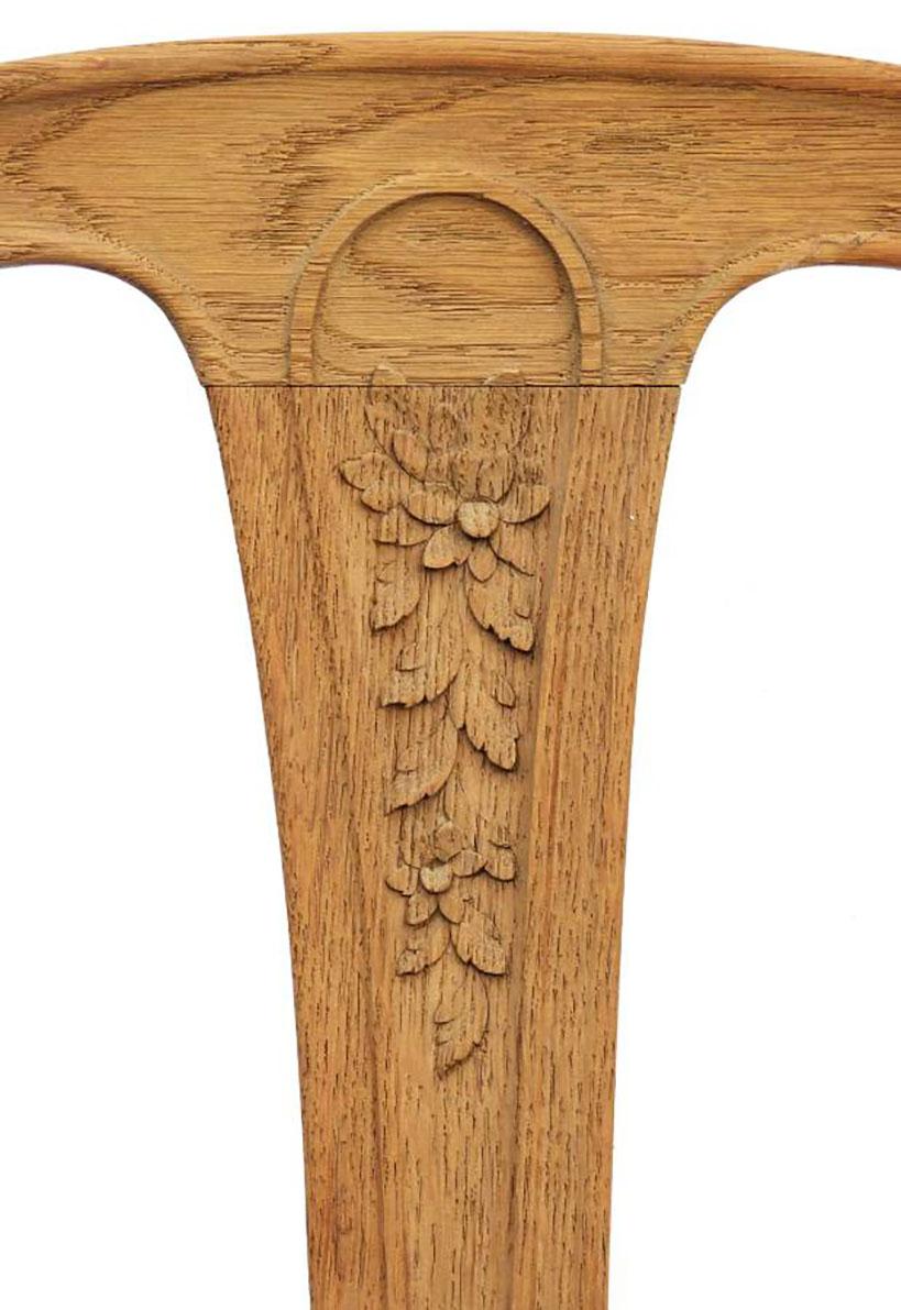 art nouveau oak dining chairs