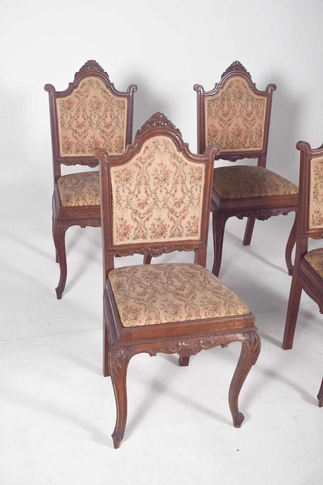 Seis sillas de comedor de estilo Luis XV Portugués en venta
