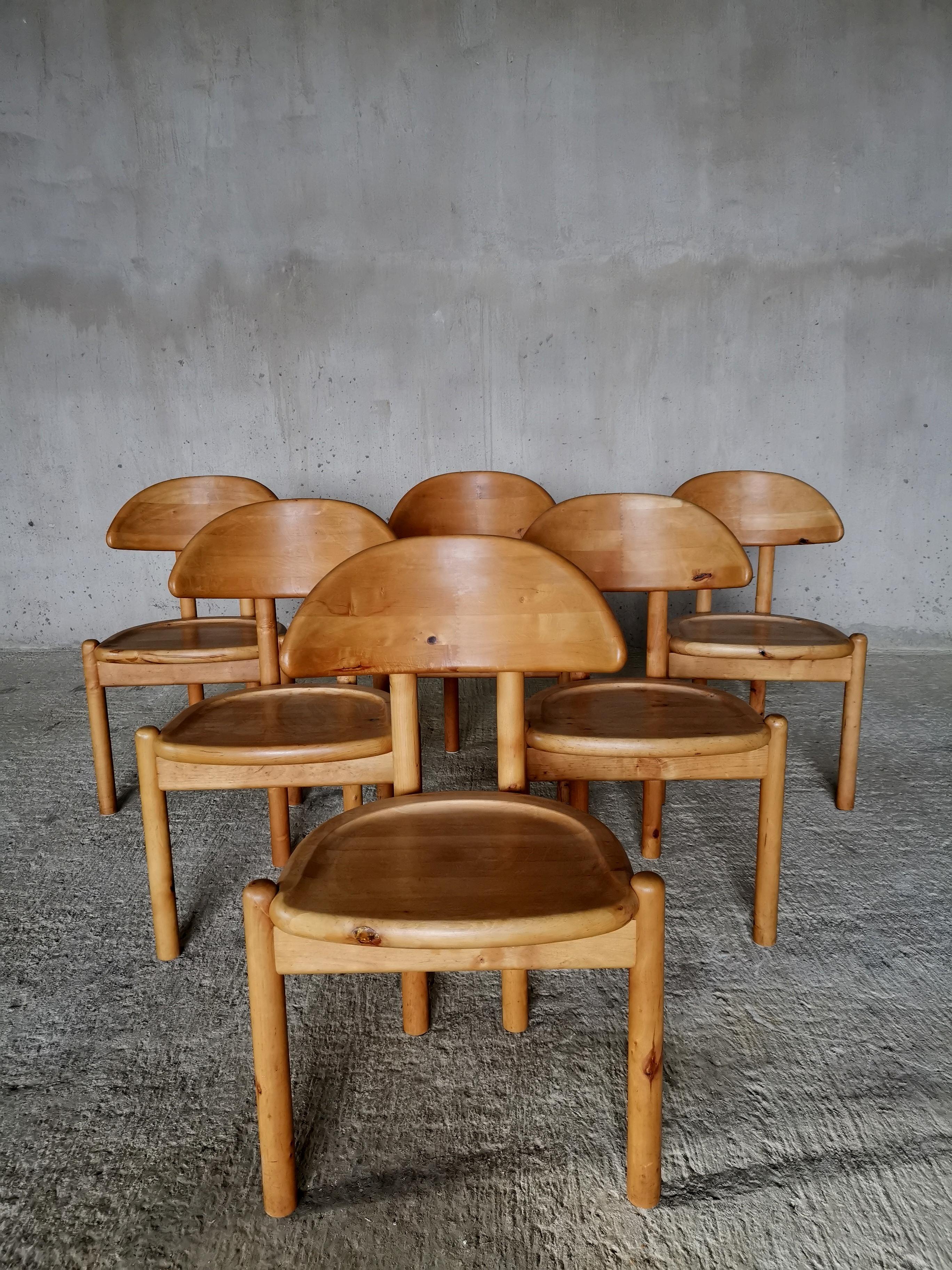 Six dining chairs in solid cherry, style of Rainer Daumiller. Denmark 1970s 2