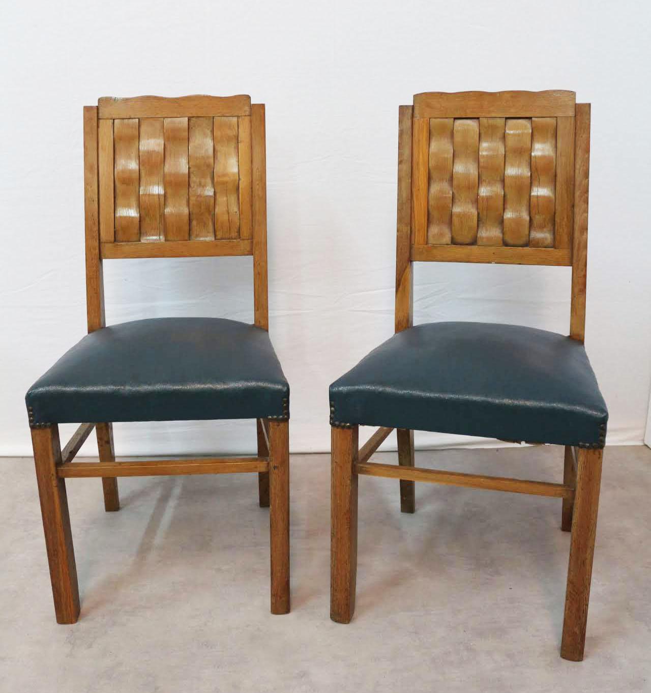 Six Dining Chairs Midcentury French, circa 1950 In Good Condition For Sale In Labrit, Landes