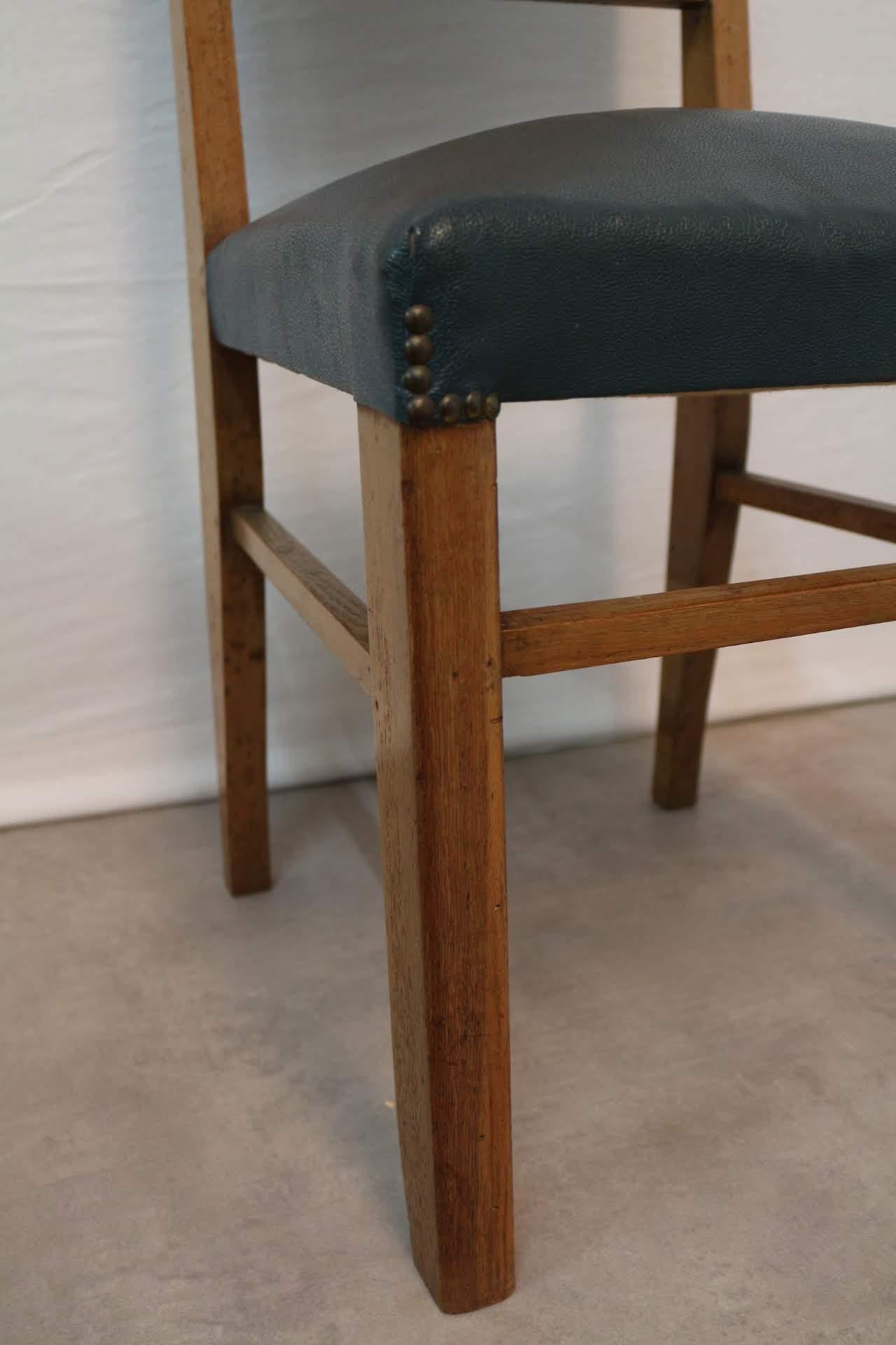 20th Century Six Dining Chairs Midcentury French, circa 1950 For Sale