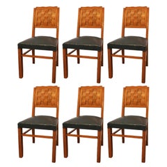 Six Dining Chairs Midcentury French, circa 1950