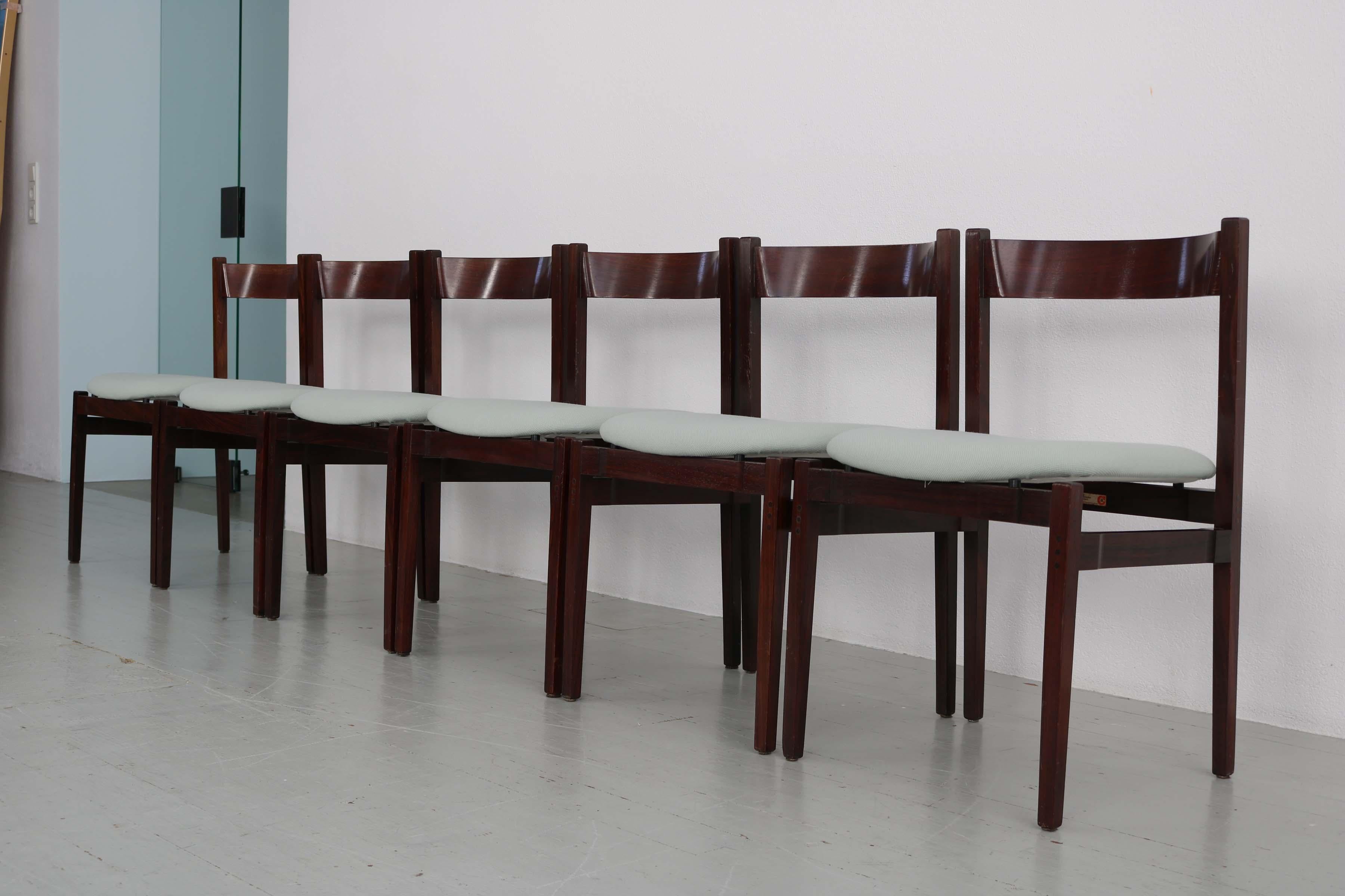 Satz von 6 Esszimmerstühlen „Modell 101“, entworfen von Gianfranco Frattini im Angebot 4