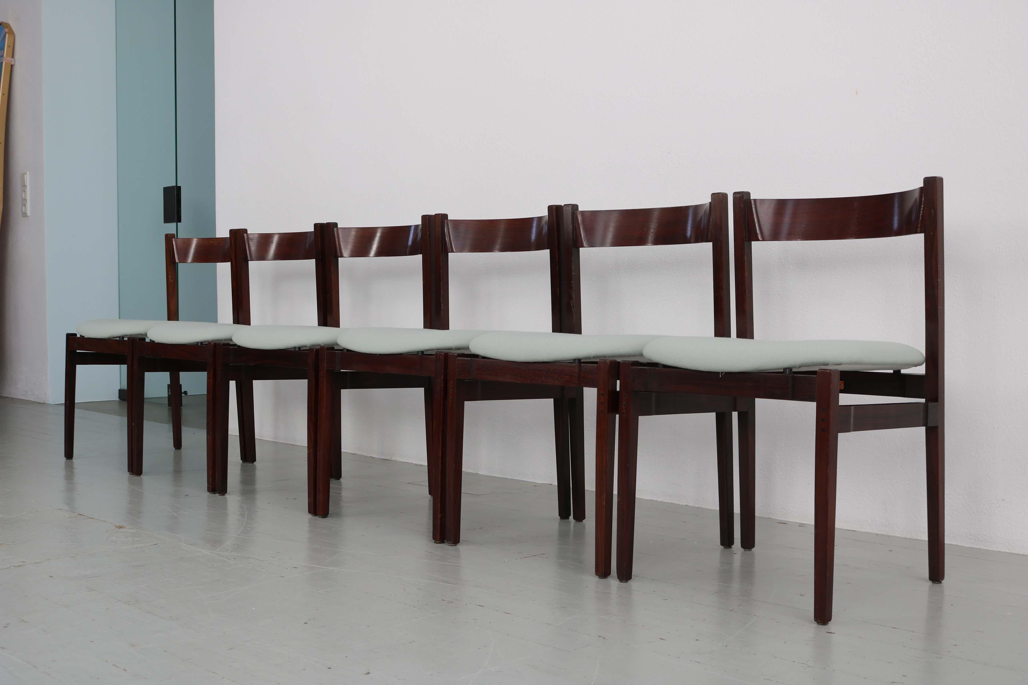 Satz von 6 Esszimmerstühlen „Modell 101“, entworfen von Gianfranco Frattini im Angebot 5