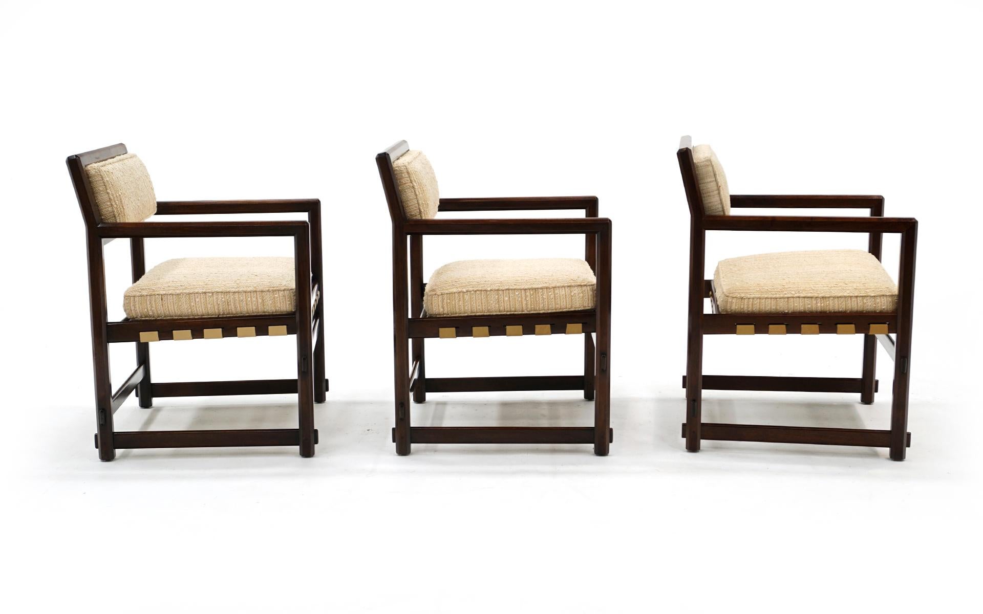Mid-Century Modern Six Dining Chairs with Arms by Edward Wormley for Dunbar