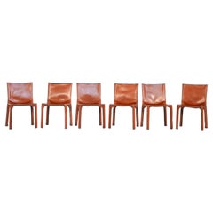 Six dining side chairs CAB by Mario Bellini for Cassina first edition 1970ies