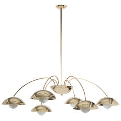 Lustre à six dômes en laiton poli conçu par Commune for Remains Lighting