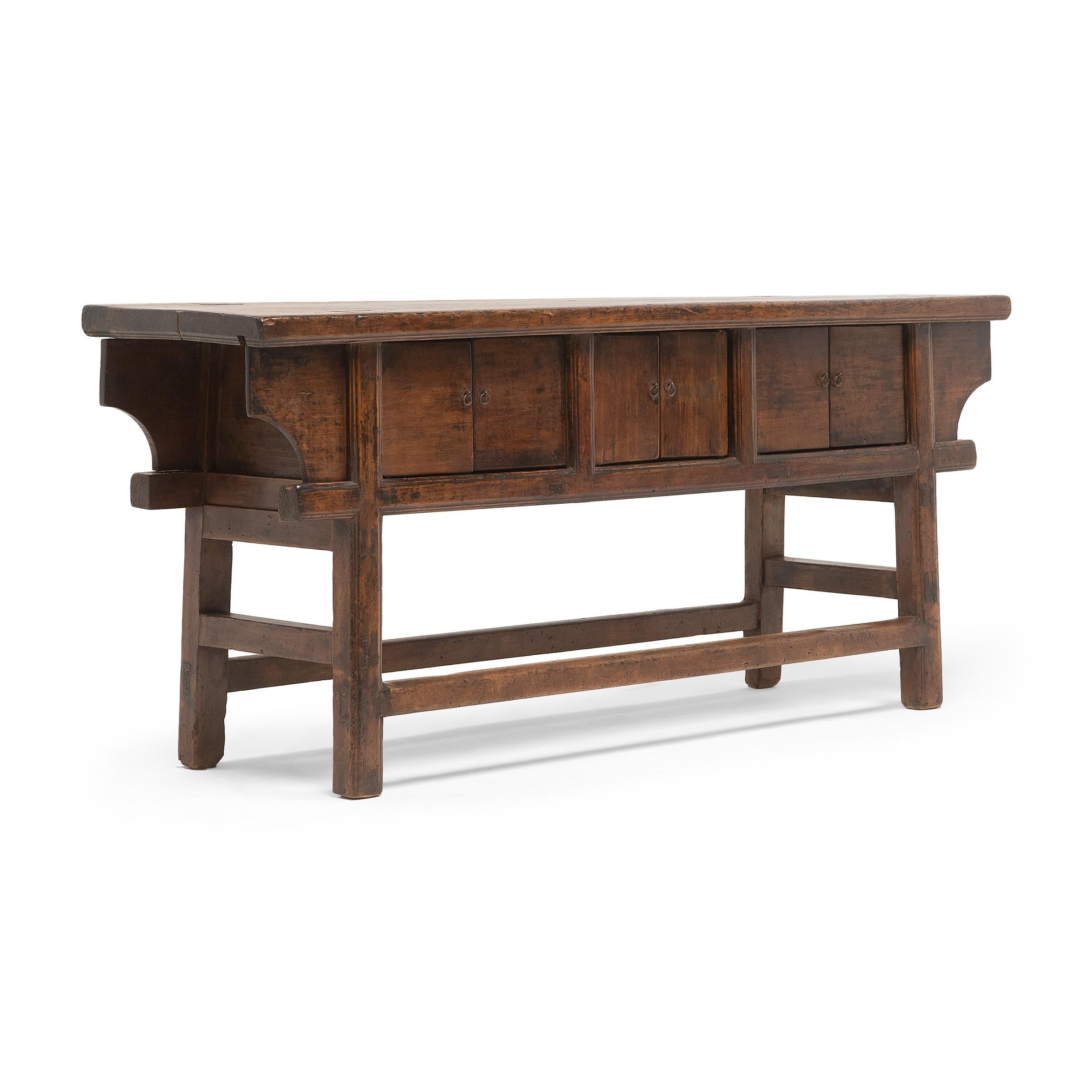 Qing Six-Door Chinese Dongbei Sideboard, c. 1900 For Sale