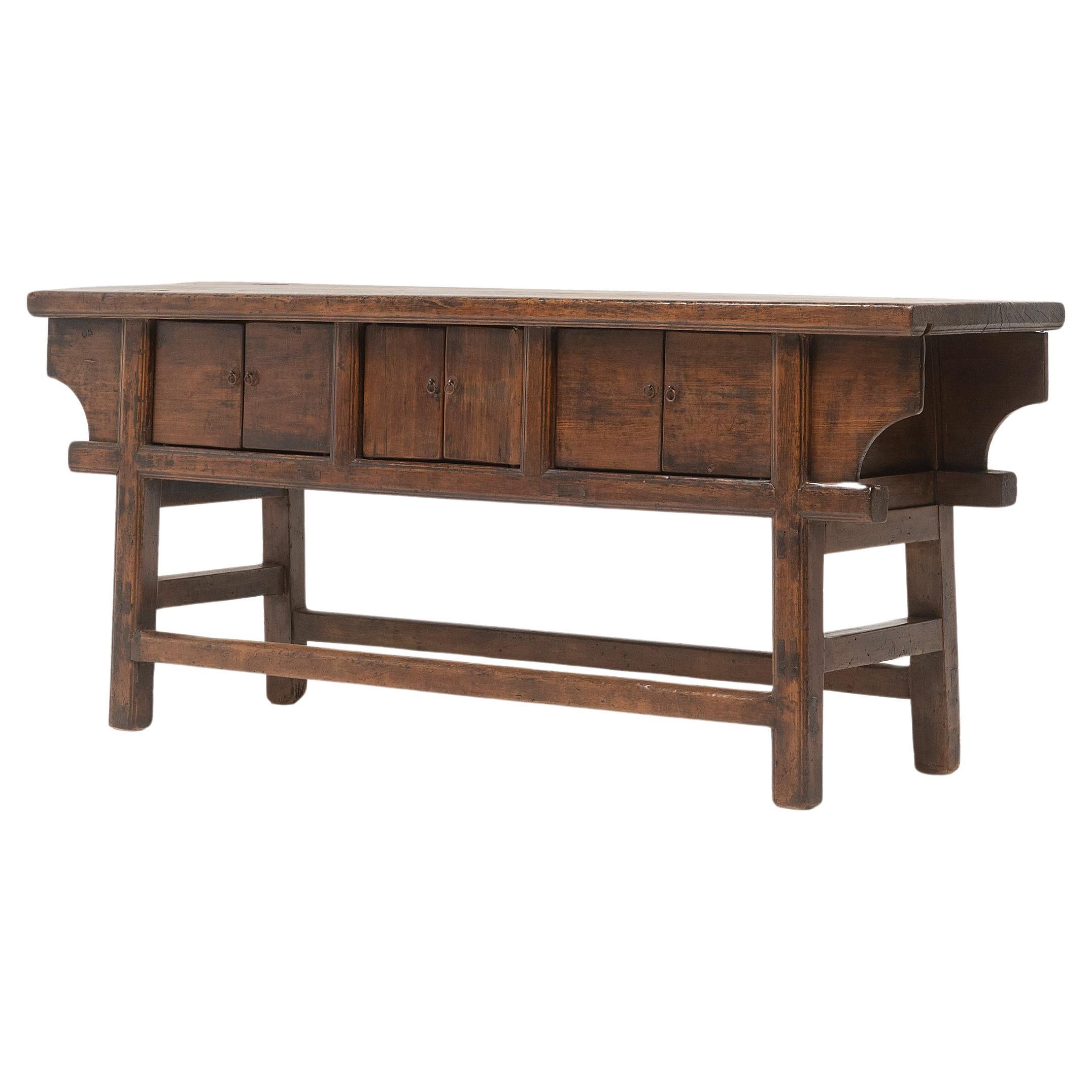 Six-Door Chinese Dongbei Sideboard, c. 1900 For Sale
