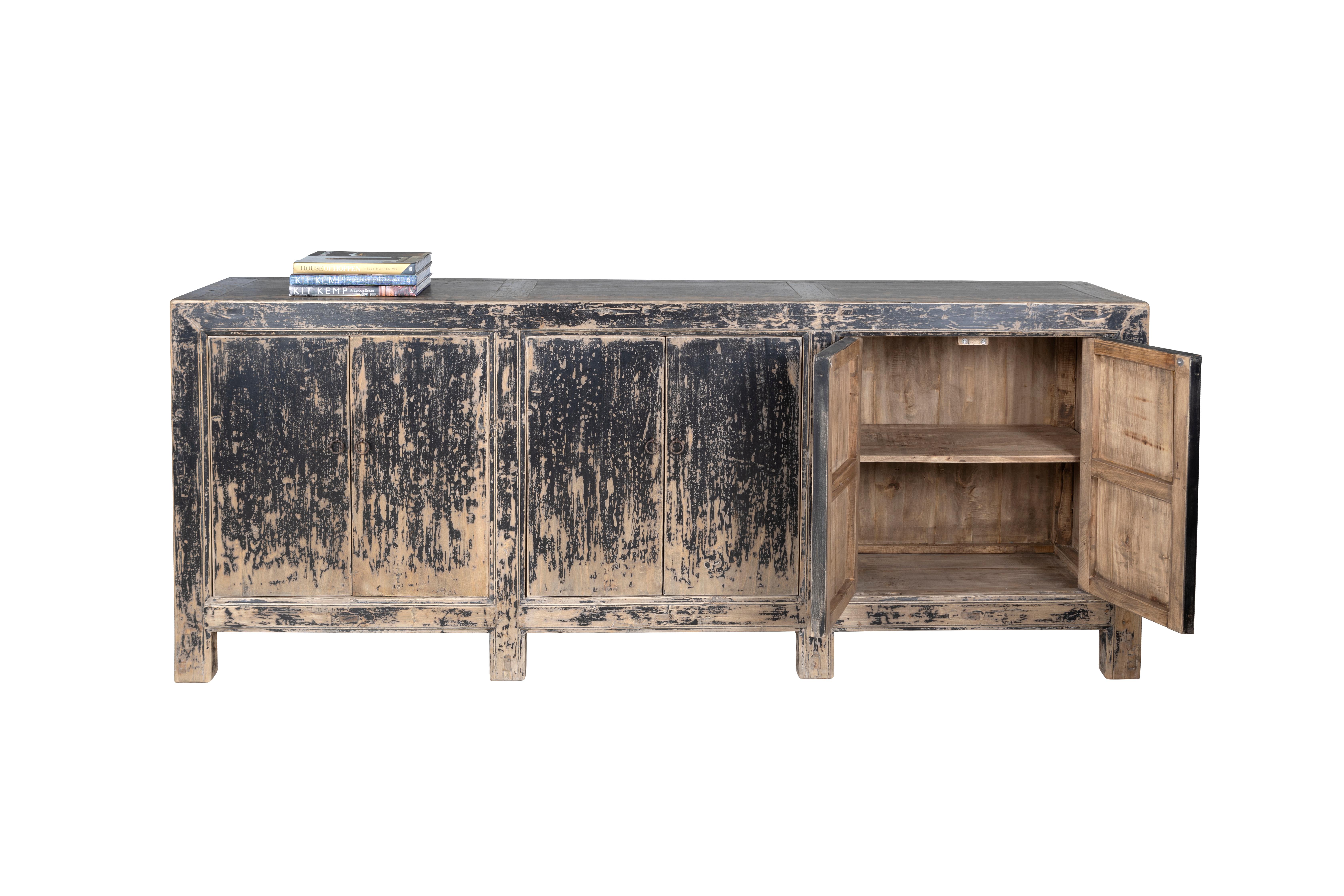 Large six door elm server with original paint patina and metal pulls.

The piece is a part of our one-of-a-kind collection, Le Monde. Exclusive to us.

Globally curated by Brendan Bass, Le Monde furniture and accessories offer modern