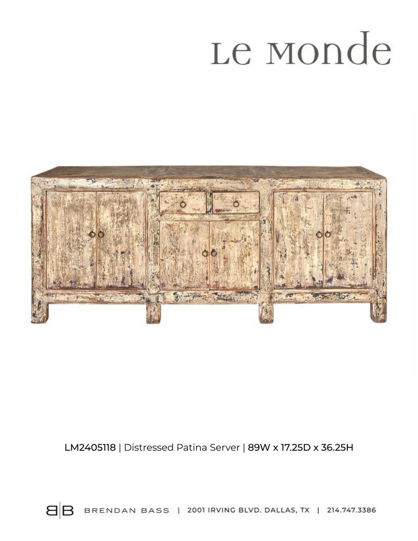 SIx Door Two Drawer Server in Original Paint Patina For Sale 4
