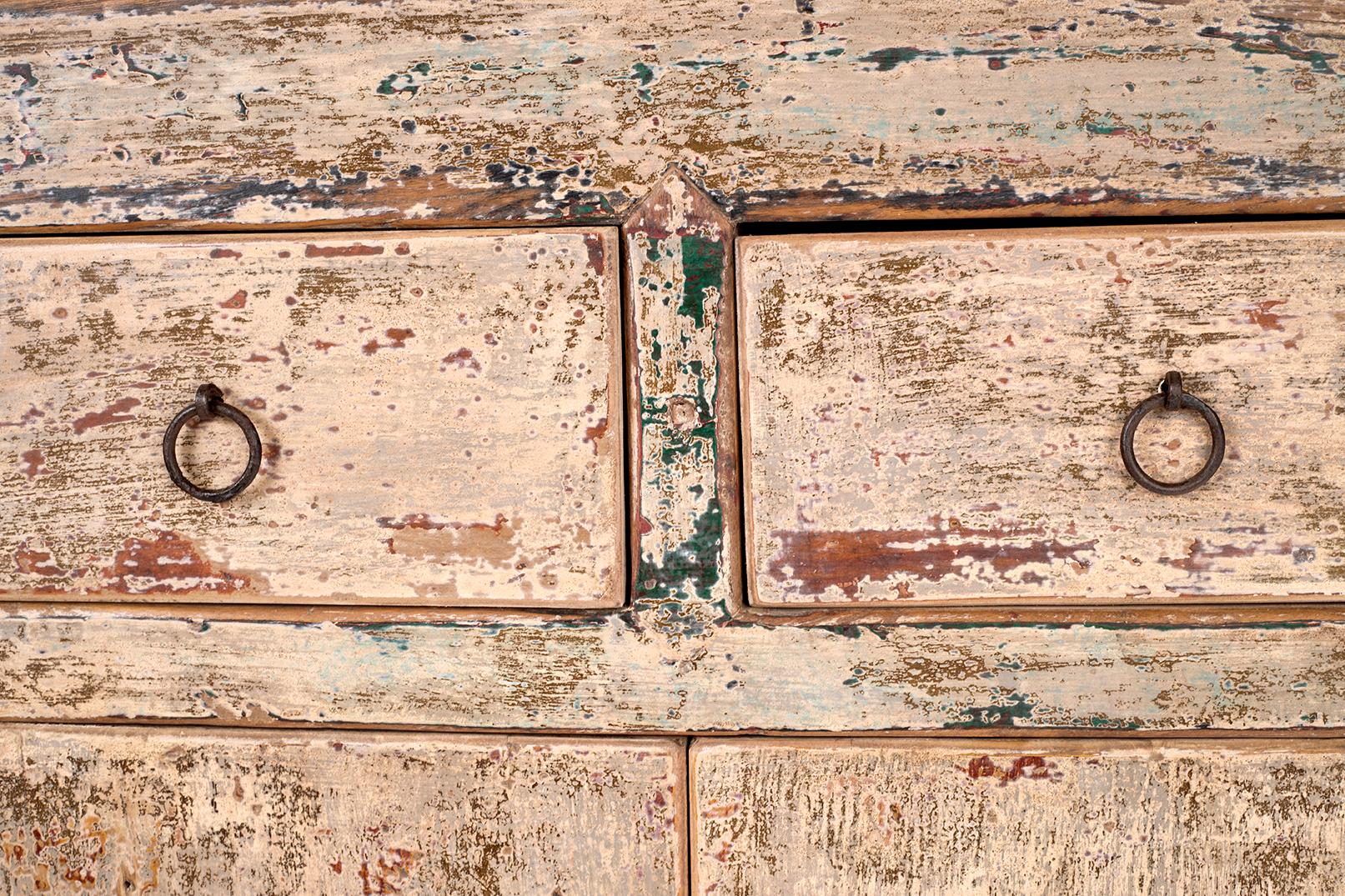 20th Century SIx Door Two Drawer Server in Original Paint Patina For Sale