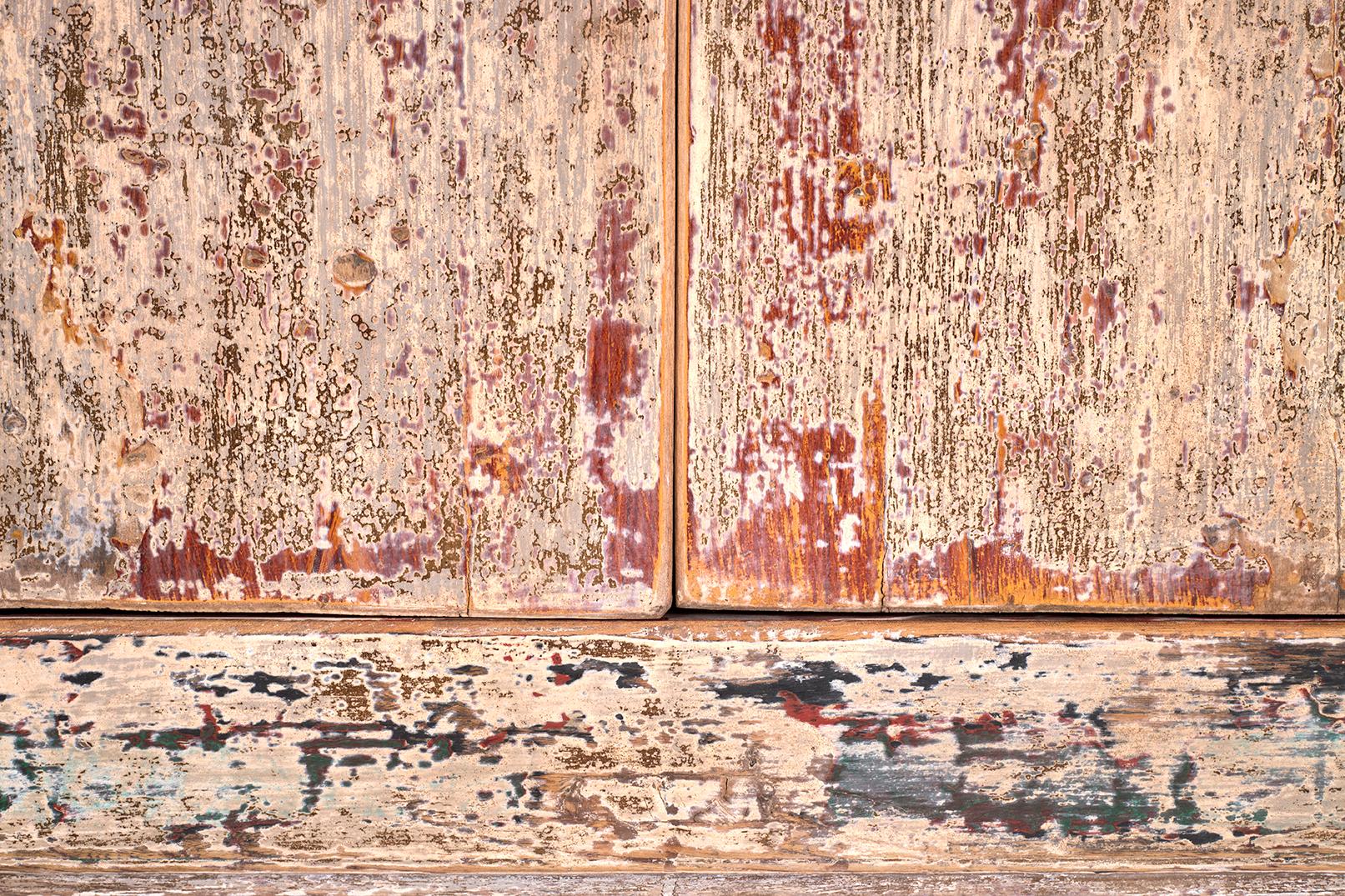 Wood SIx Door Two Drawer Server in Original Paint Patina For Sale