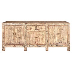 Servidor de seis puertas y dos cajones en pátina de pintura original