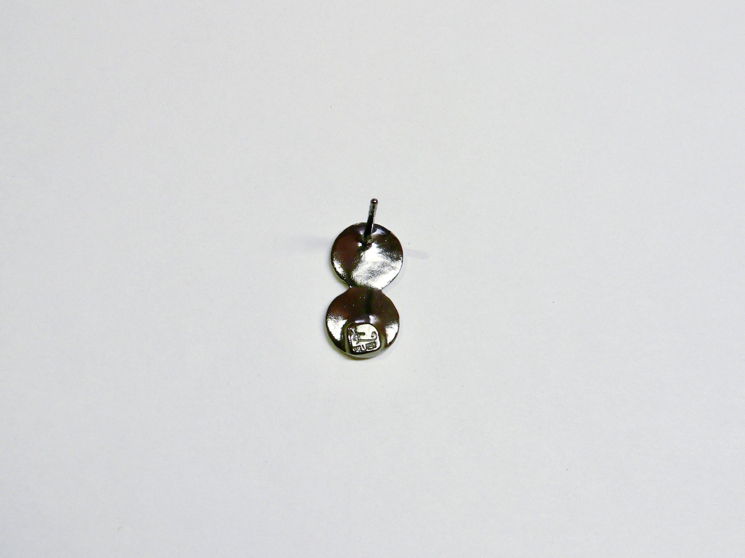 Six Dots Single Stud Earring, Black Rhodium-Plated Sterling Silver In New Condition For Sale In Tokyo, JP