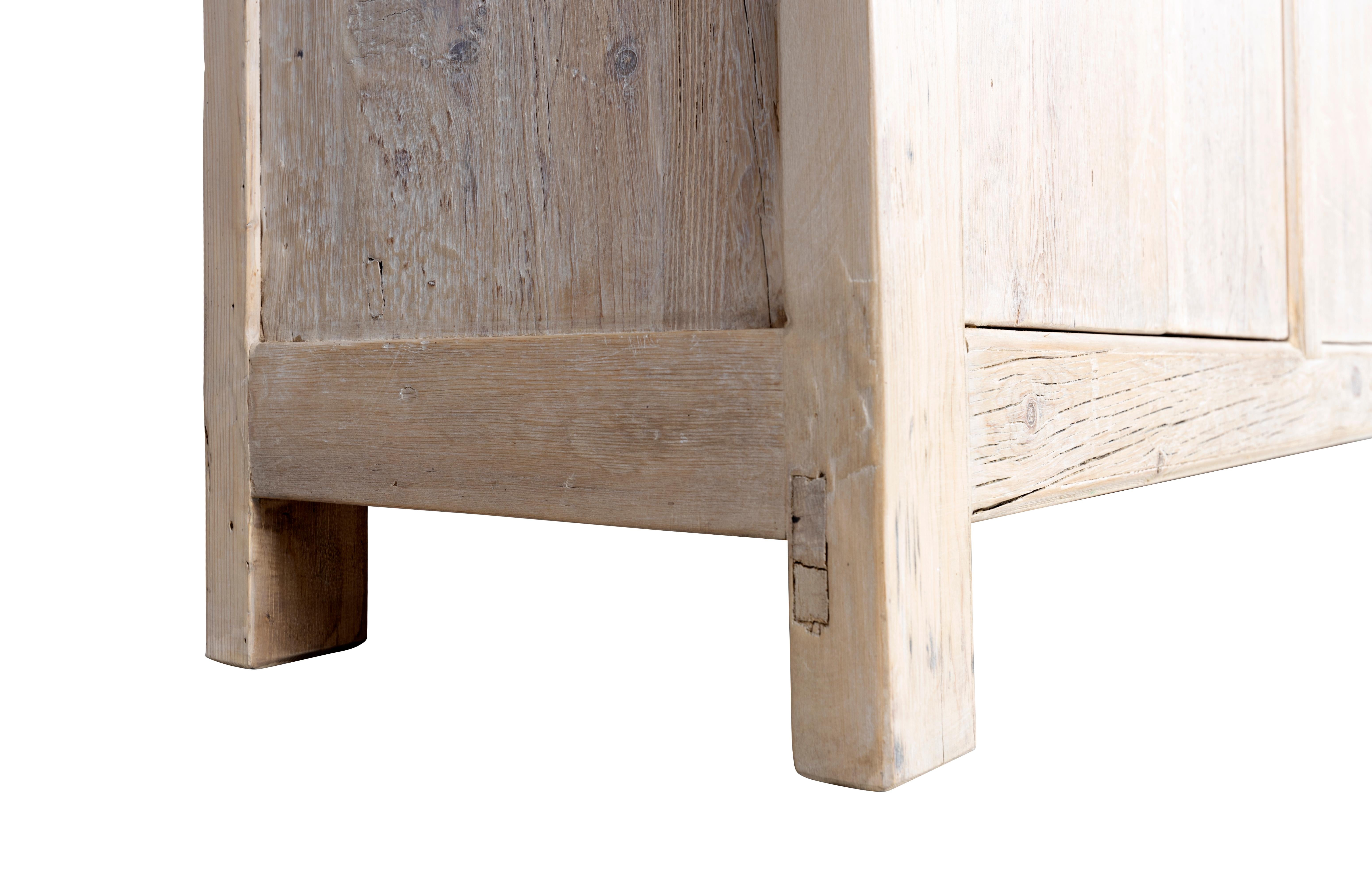 Eight Door Bleached Elm Server In Good Condition In Dallas, TX