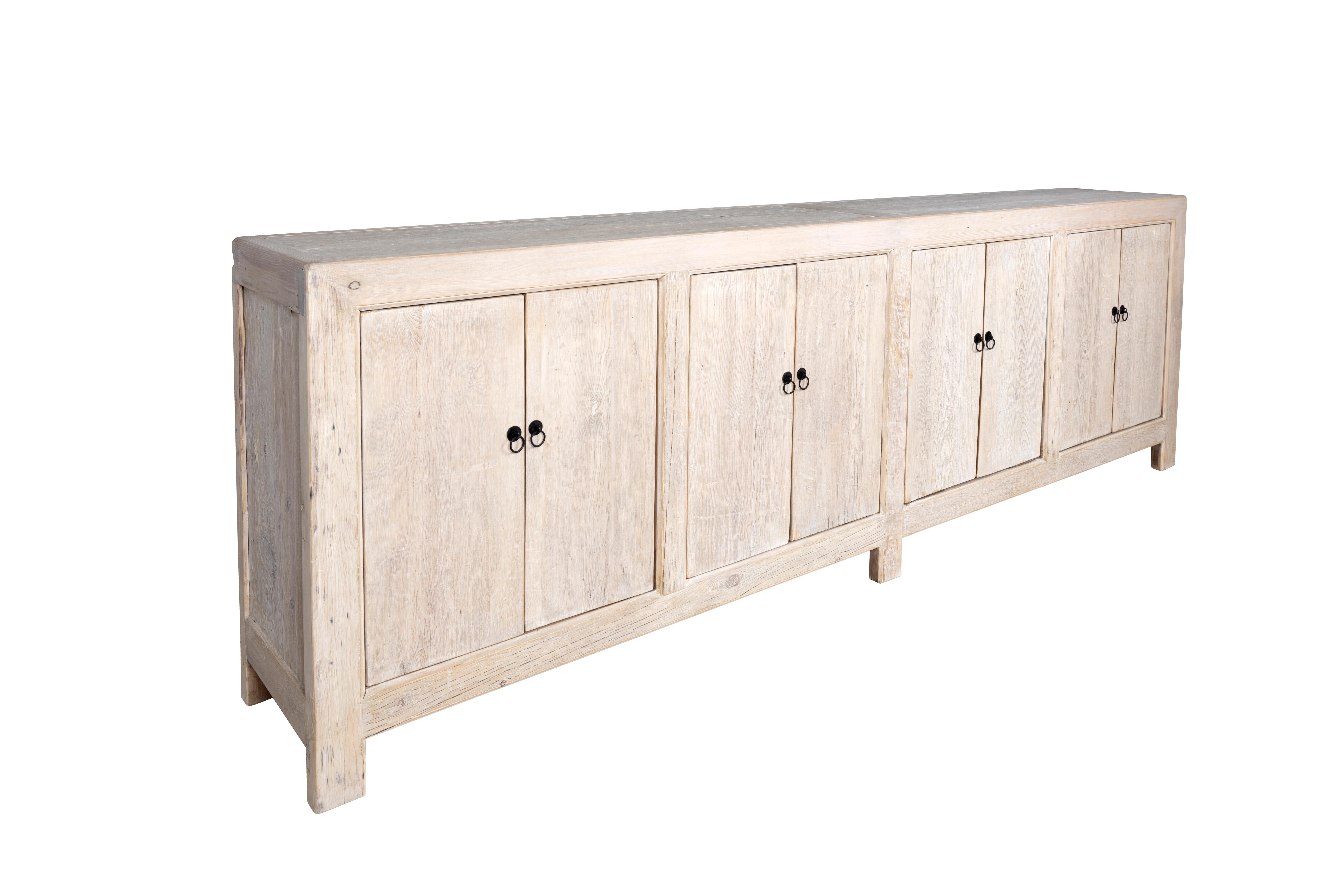 Late 20th Century Eight Door Bleached Elm Server