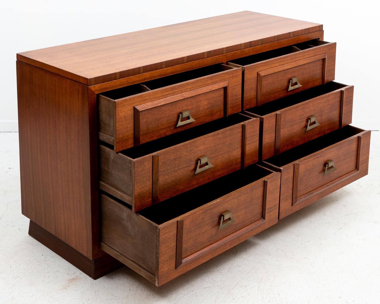 American Six-Drawer James Mont Style Dresser